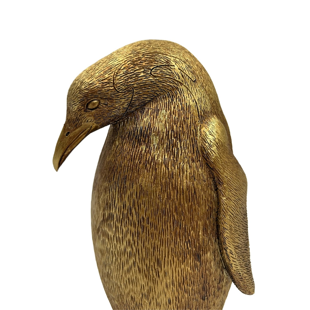 Dekorativ figur, gylden pingvin, højde 20,5 cm – 3989FJZ