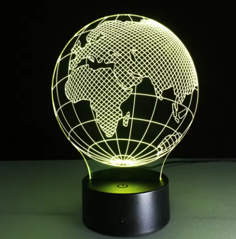 LED-lampe - Globus - 7 forskellige farver - USB - P108