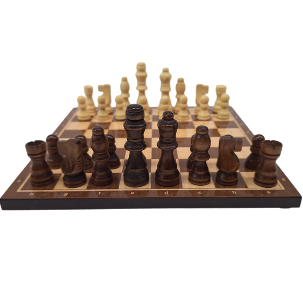 Klassisk træskak - 27 x 27 cm – 1050743