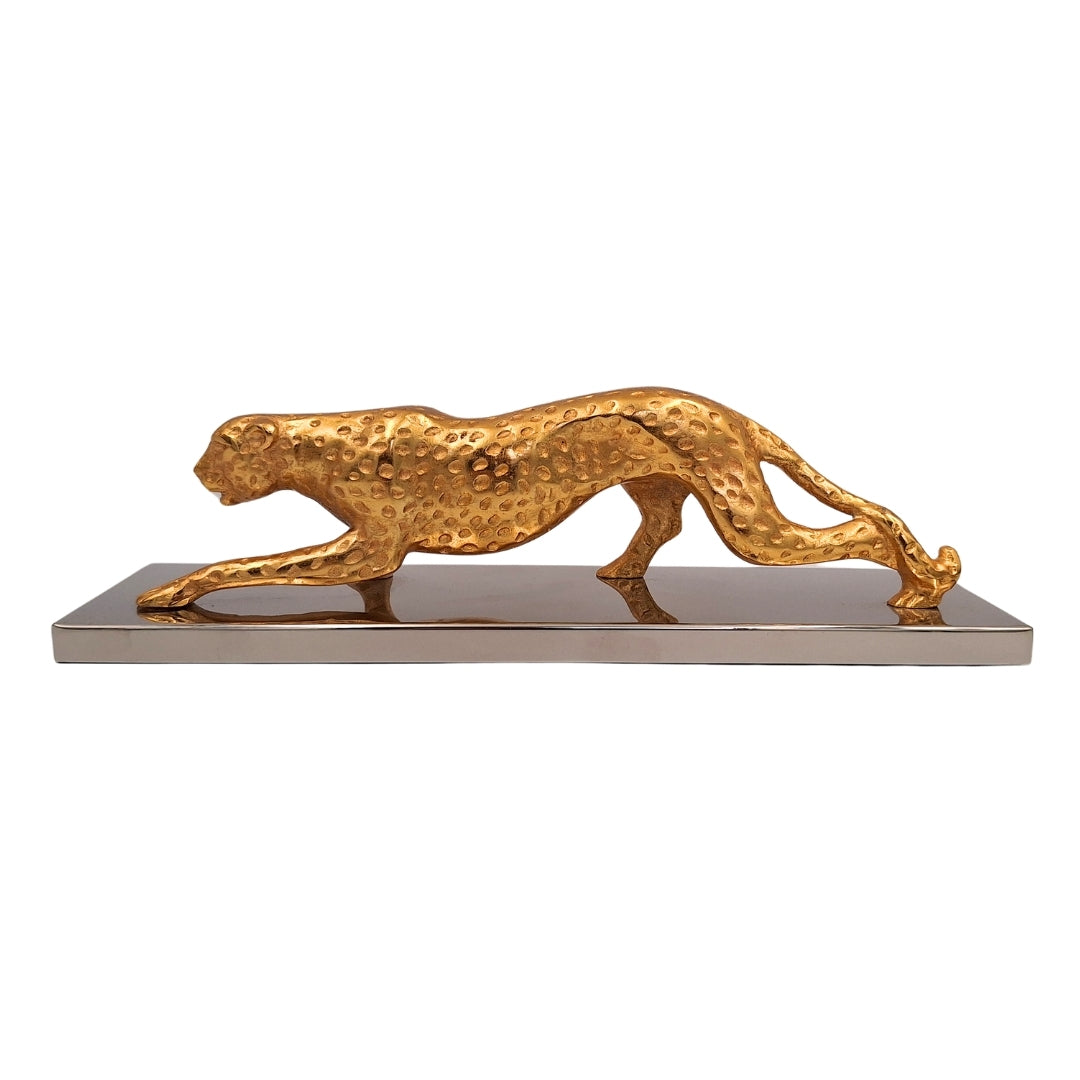 Elegant dekorativ figur Leopard Guld 42cm Glamour Loft Gave