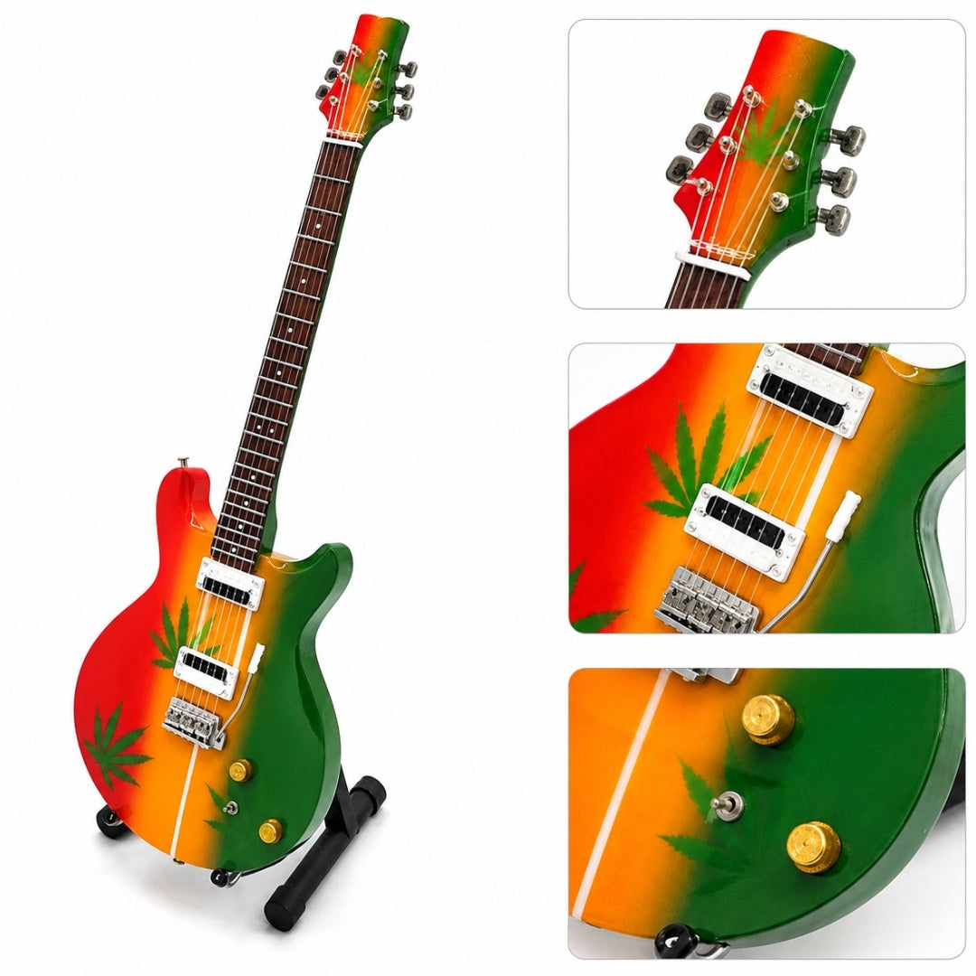 Mini-guitar i stil med Bob Marley Tribute Ganja MGT-0468
