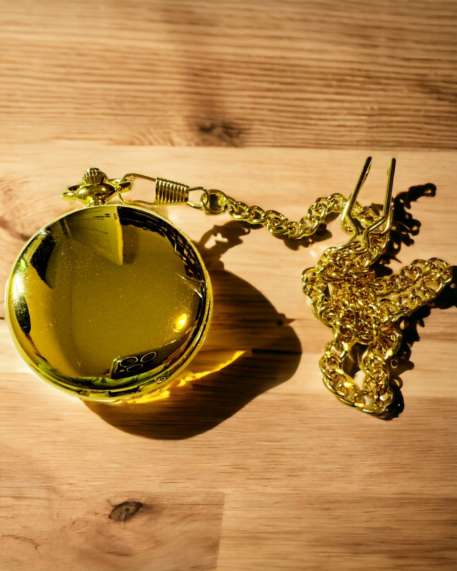 Klassisk Mekanisk Lommeur med Dobbelt Låg, Manuel, Guld Farve, med Gravering