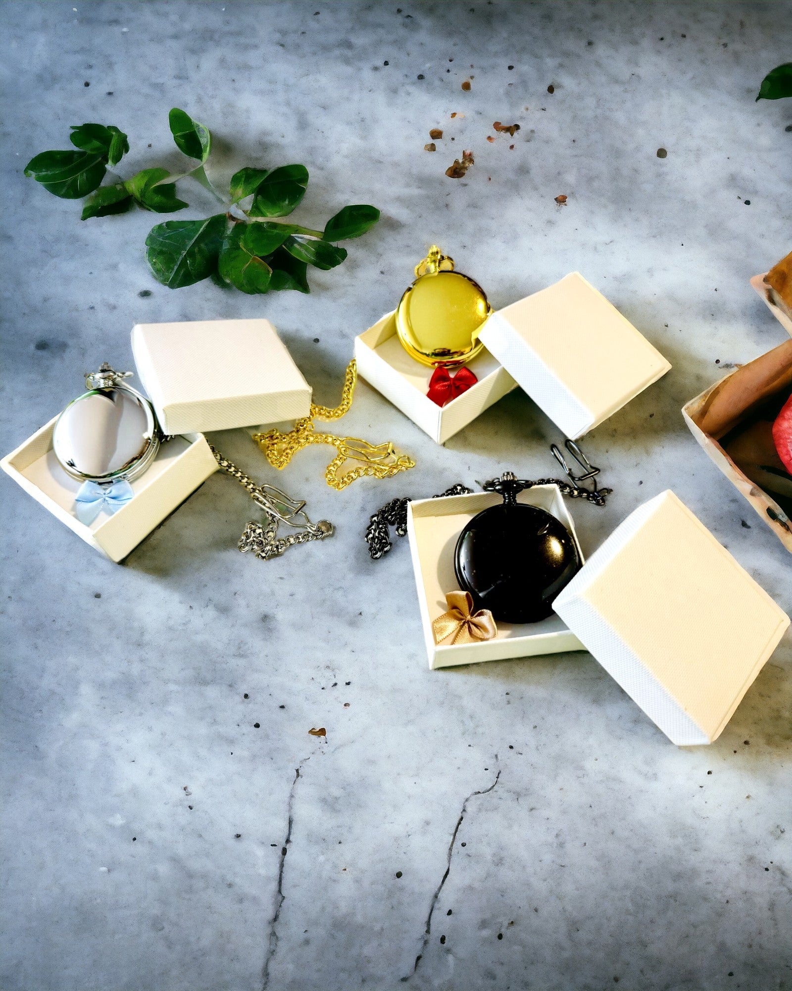 Klassisk Mekanisk Lommeur med Dobbelt Dæksel – Manuel, Sort, personalisering med gravering