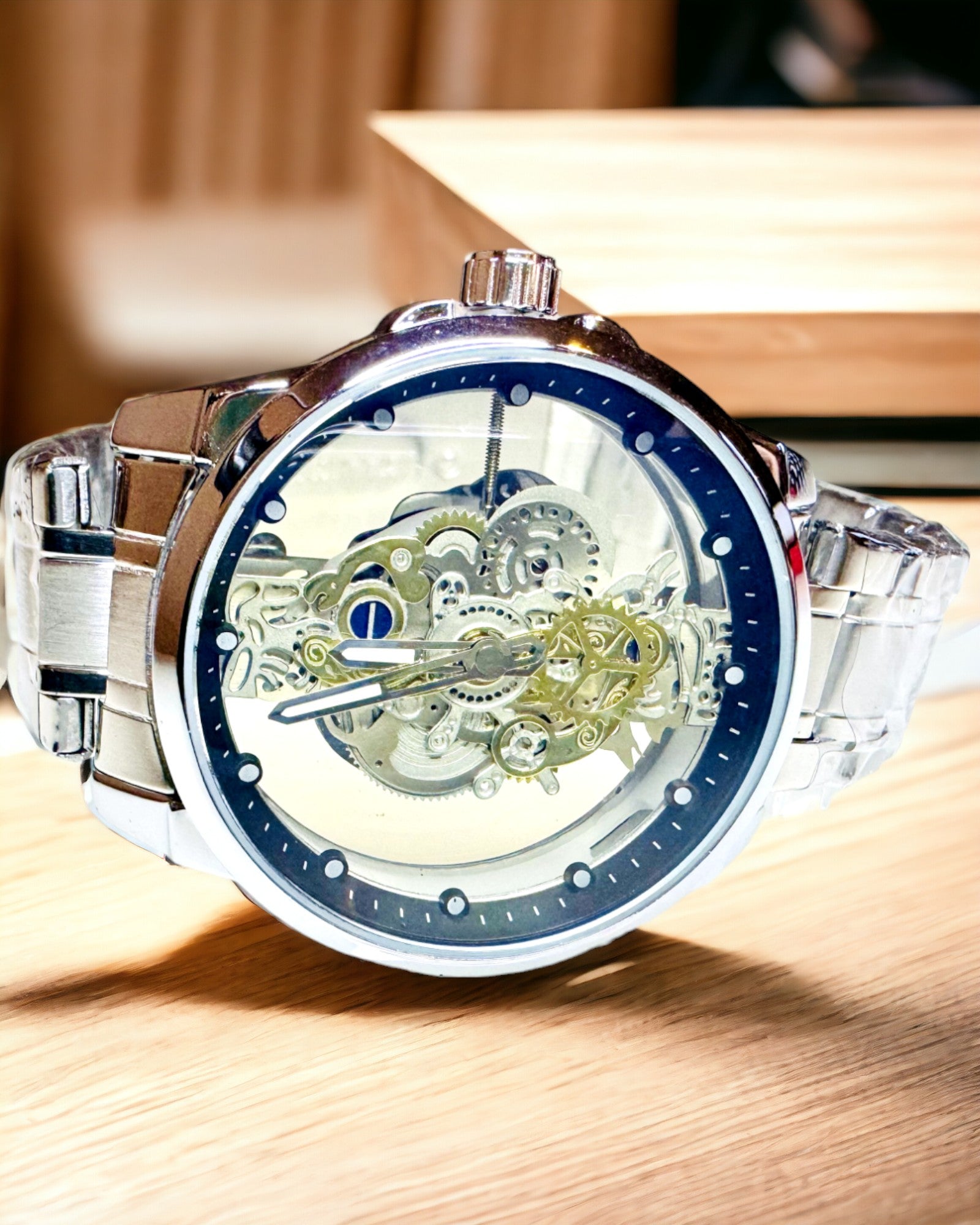 Elegant Herreur Kvarts - Transparent Mekanisme og Sporty Elegance
