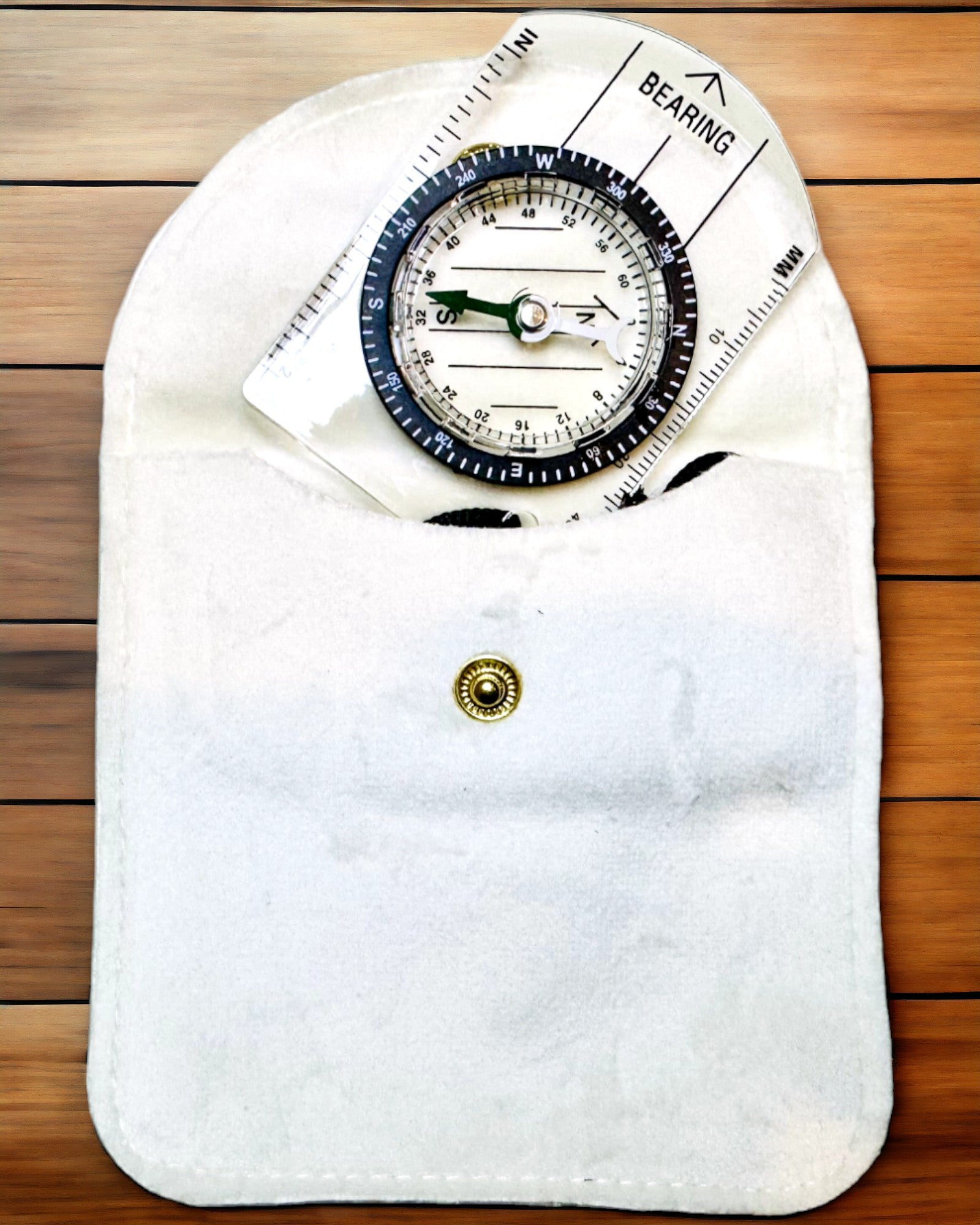 Turistkompas "Przewodnik Awanturnika" - Gennemsigtig, Mini Akryl med Hængesnor og Kortskala, med gravering