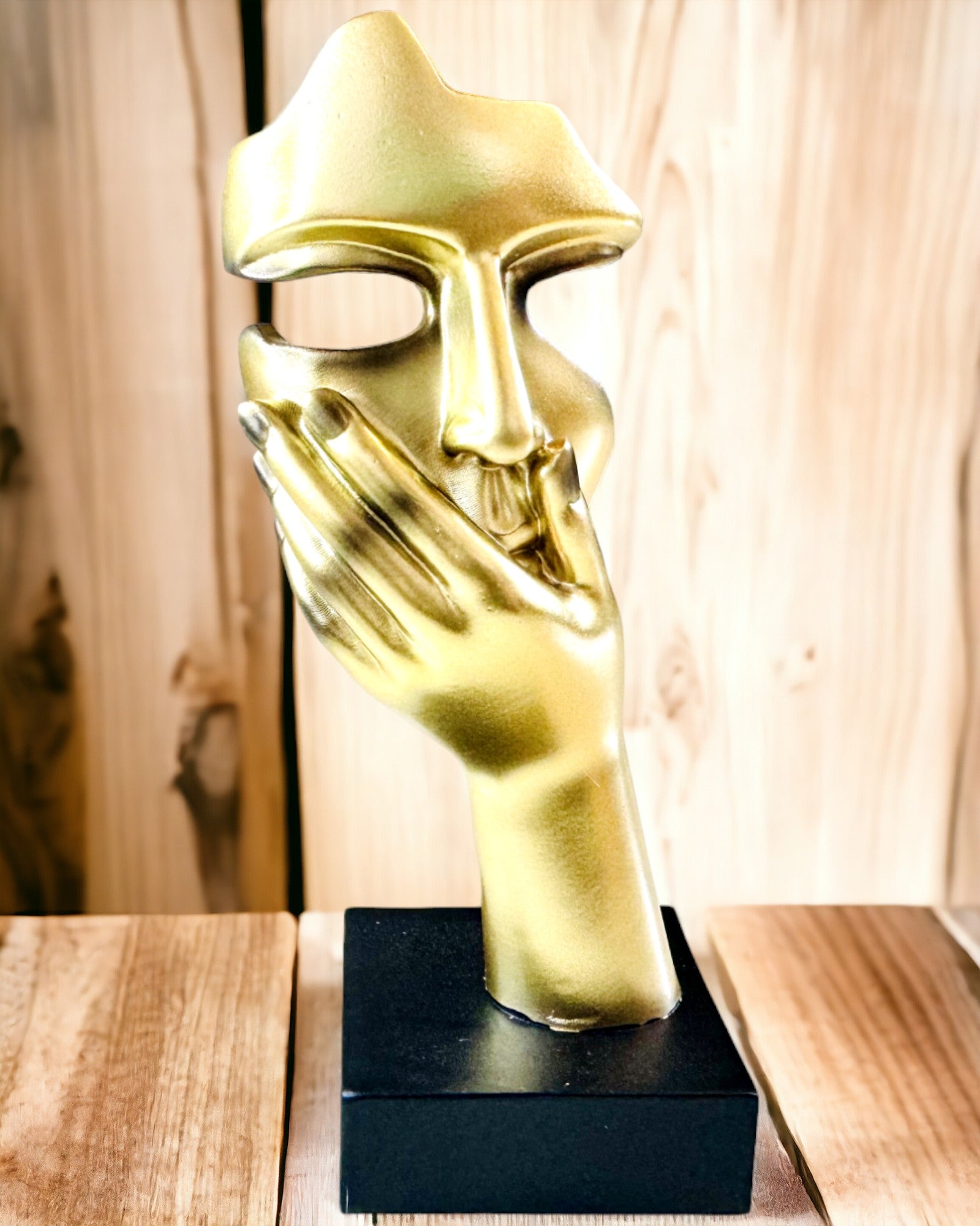 Abstrakt Håndskulptur "Kunstens Berøring" - Europæisk Stil Kontorudsmykning, Personliggørelse med Gravering 2 stk.