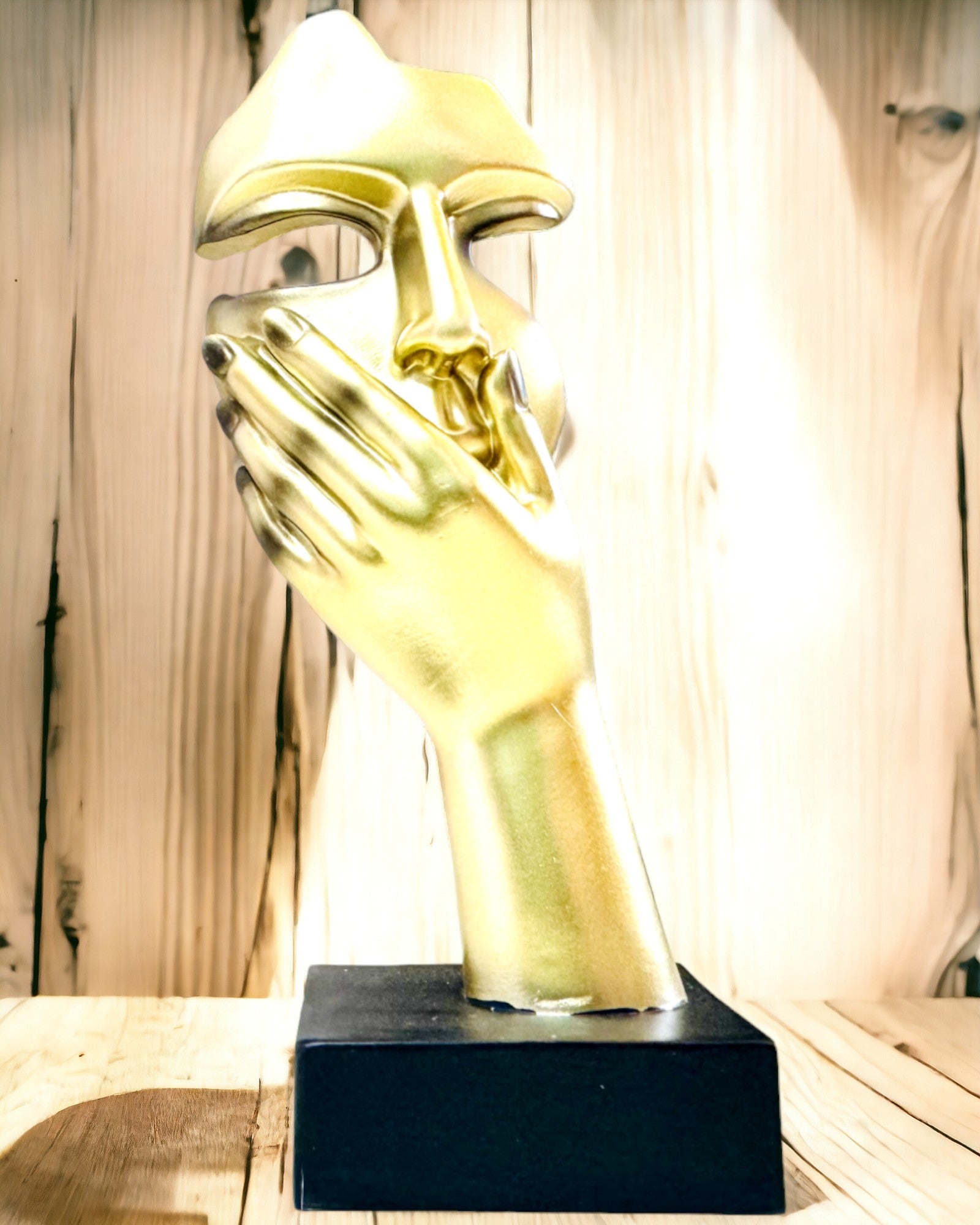 Abstrakt Håndskulptur "Kunstens Berøring" - Europæisk Stil Kontorudsmykning, Personliggørelse med Gravering 2 stk.