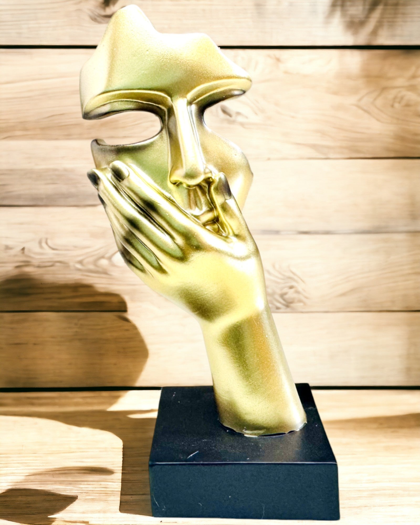 Abstrakt Håndskulptur "Kunstens Berøring" - Europæisk Stil Kontorudsmykning, Personliggørelse med Gravering 2 stk.