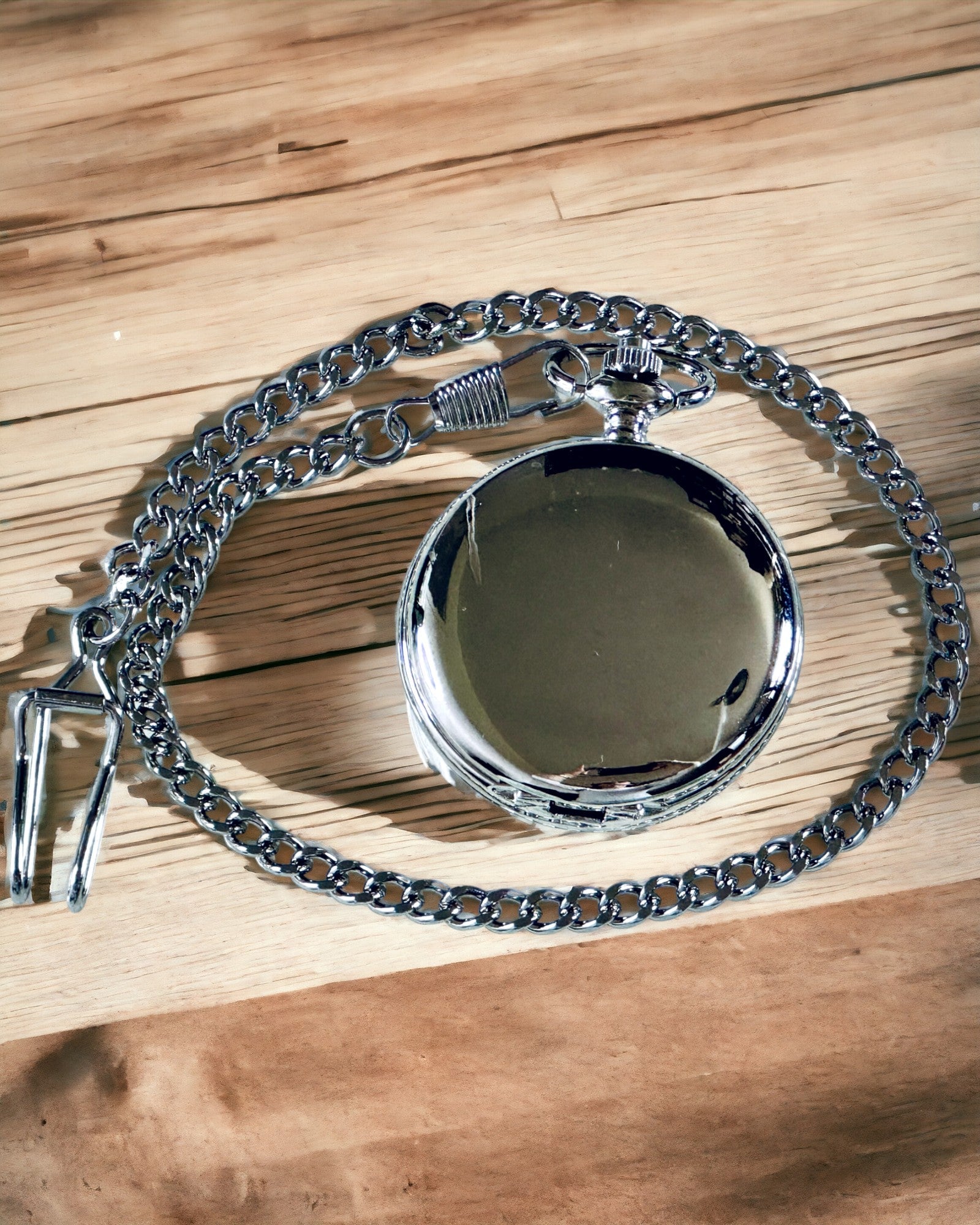 Klassisk Mekanisk Lommeur med Dobbelt Låg, Manuel, Sølvfarvet