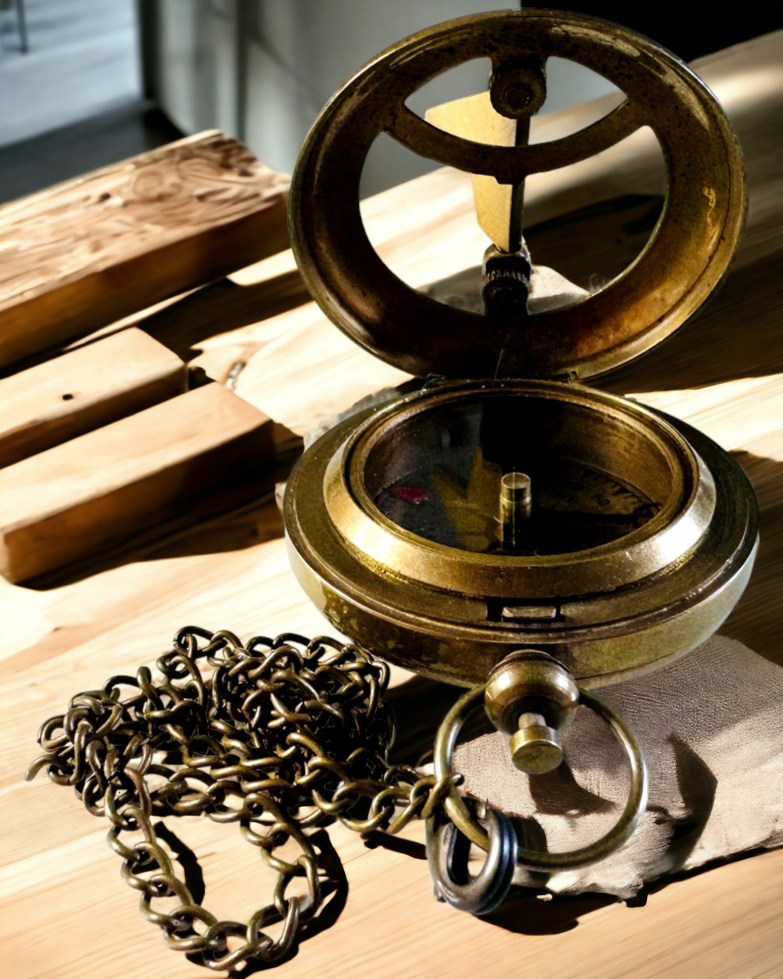 Rejsekompas med gravering, personalisering – Håndværk af indiske håndværkere