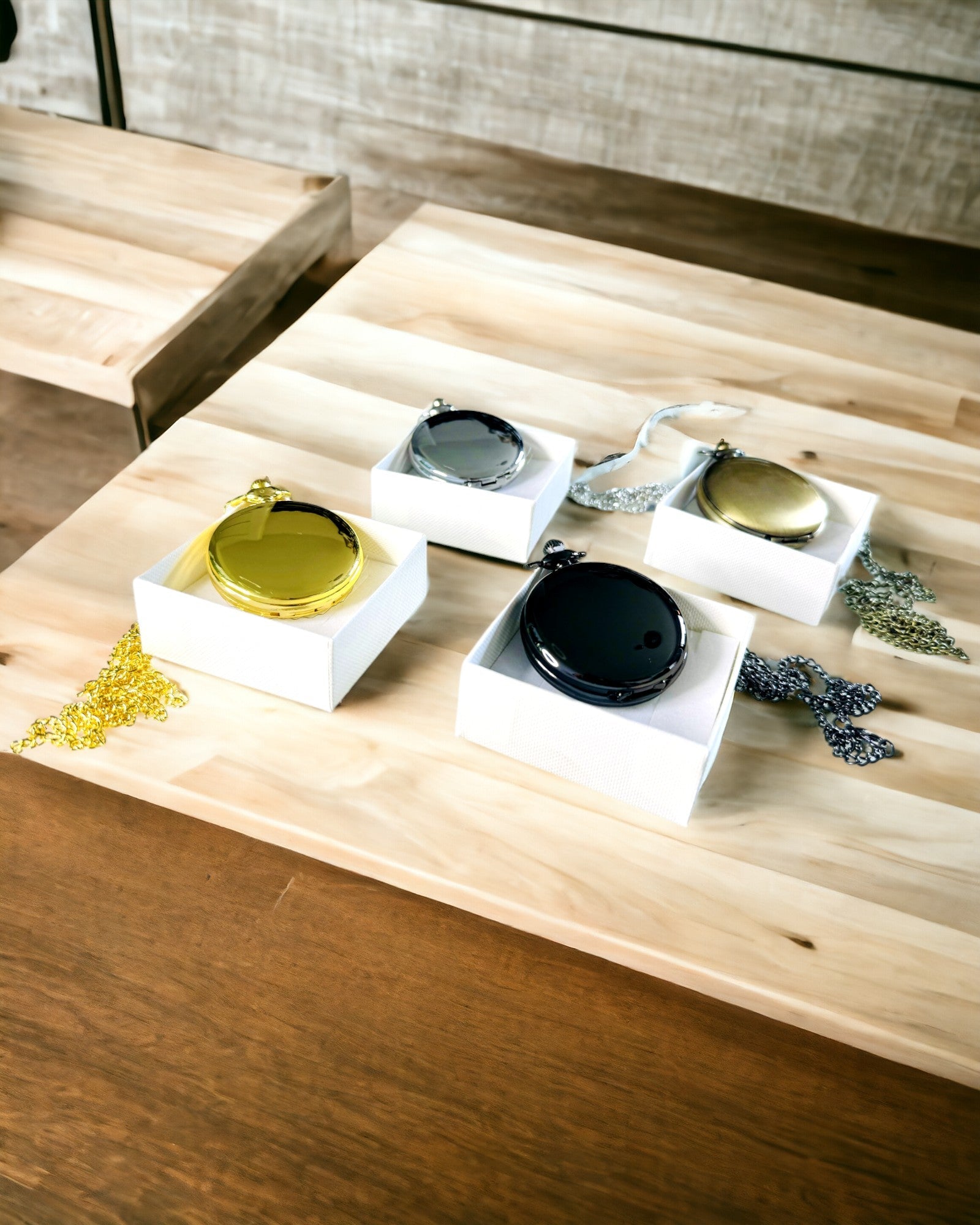 Sort lommeur "Klassisk Elegans" med mulighed for gravering