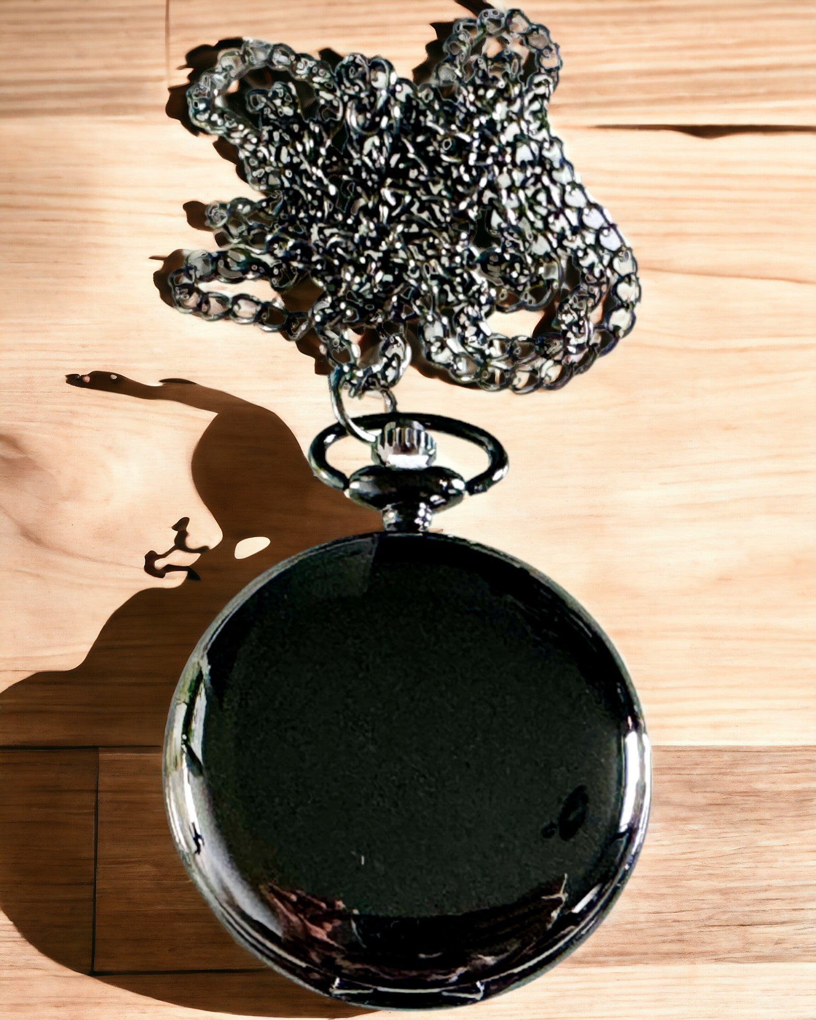 Sort lommeur "Klassisk Elegans" med mulighed for gravering