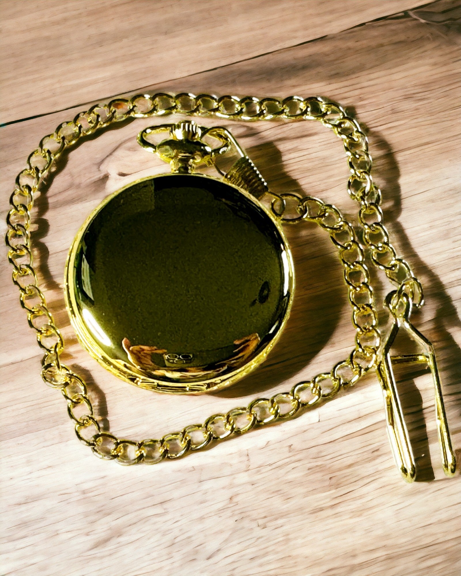 Guldfarvet Lommeur med Mulighed for Gravering