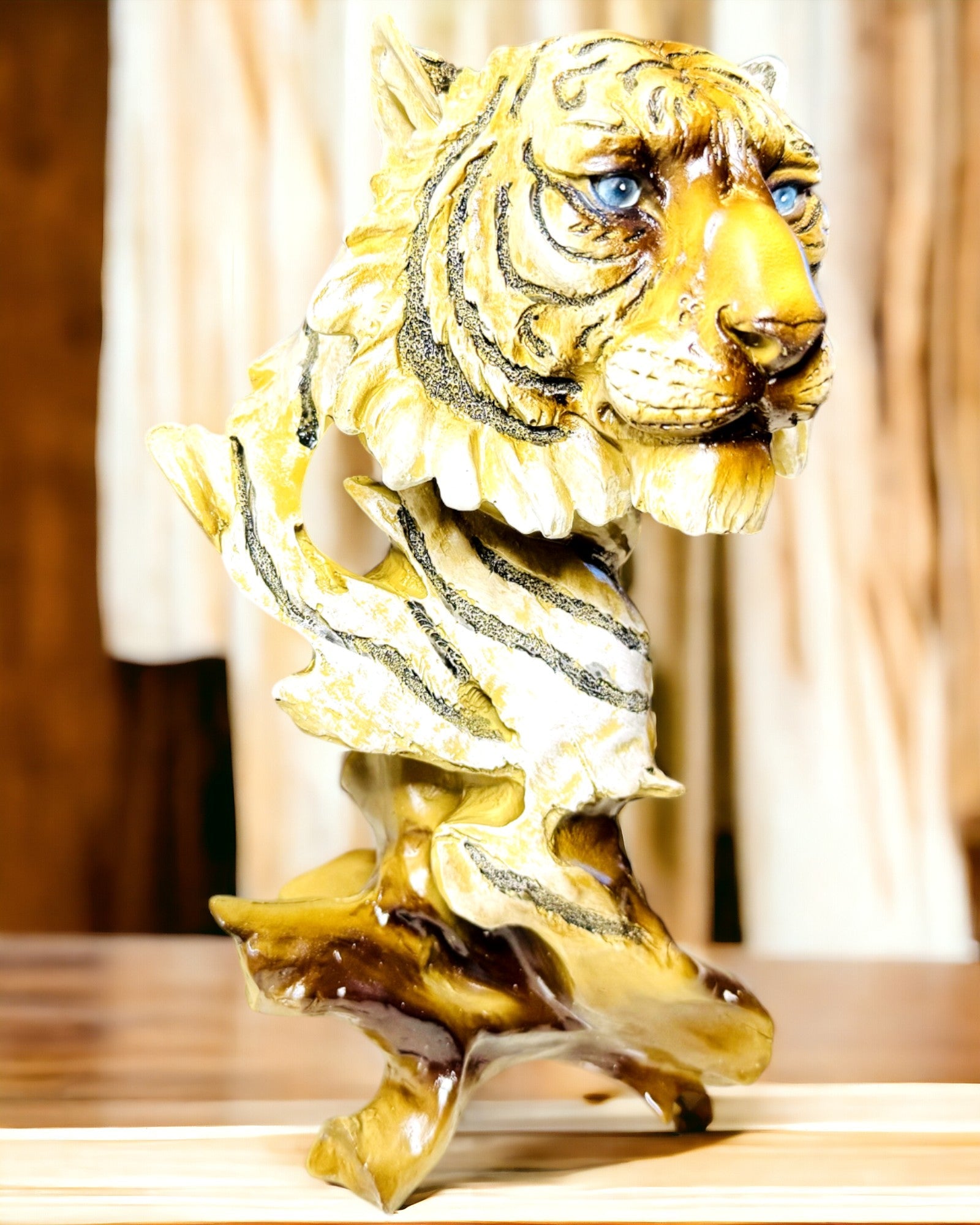 Statuette "Tiger Jungle King" med Gravering Mulighed, figur 29 cm høj, dekoration som gave