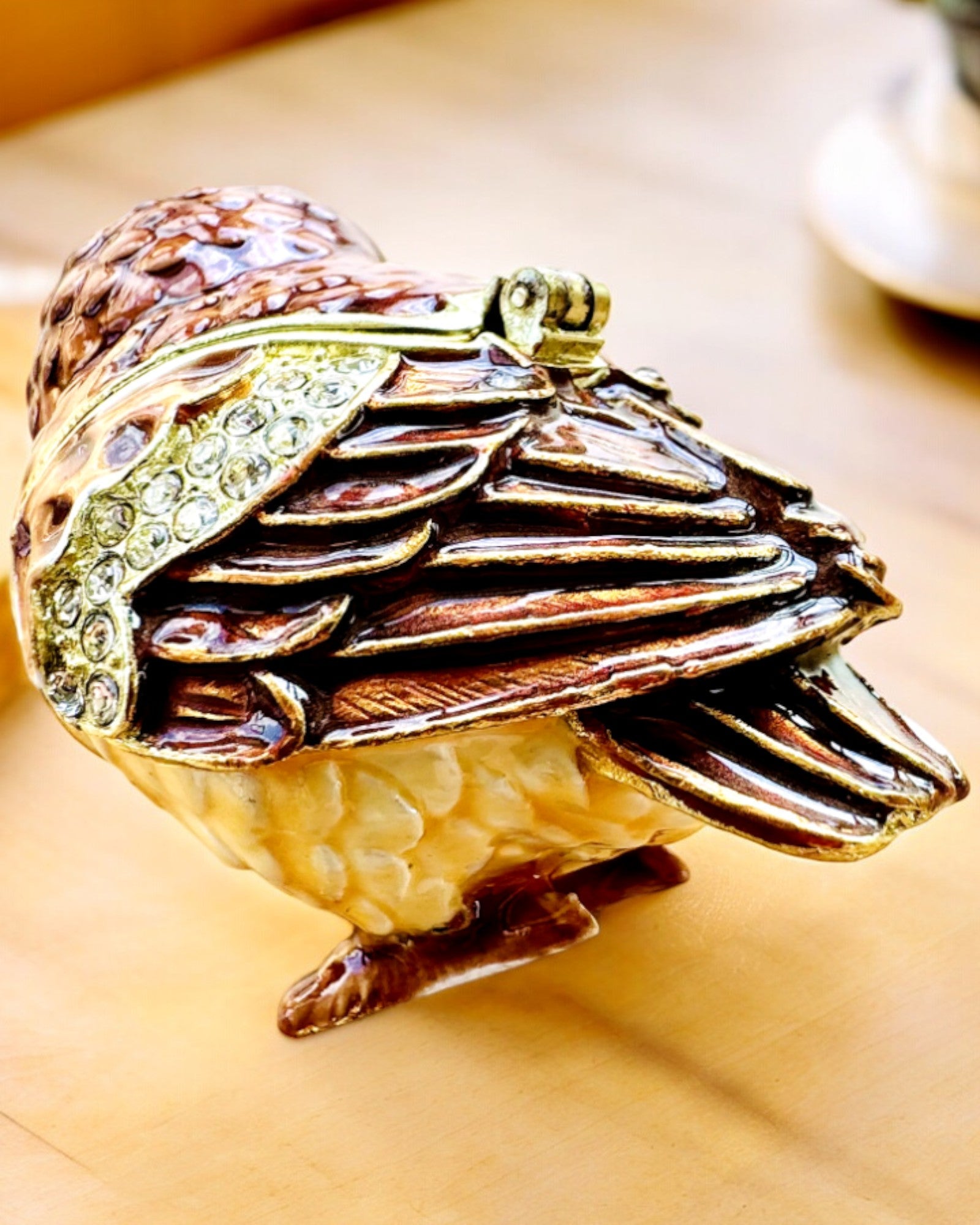 Charmerende Ugle med Krystaller - Smykkeskrin med mulighed for personlig gravering, gave