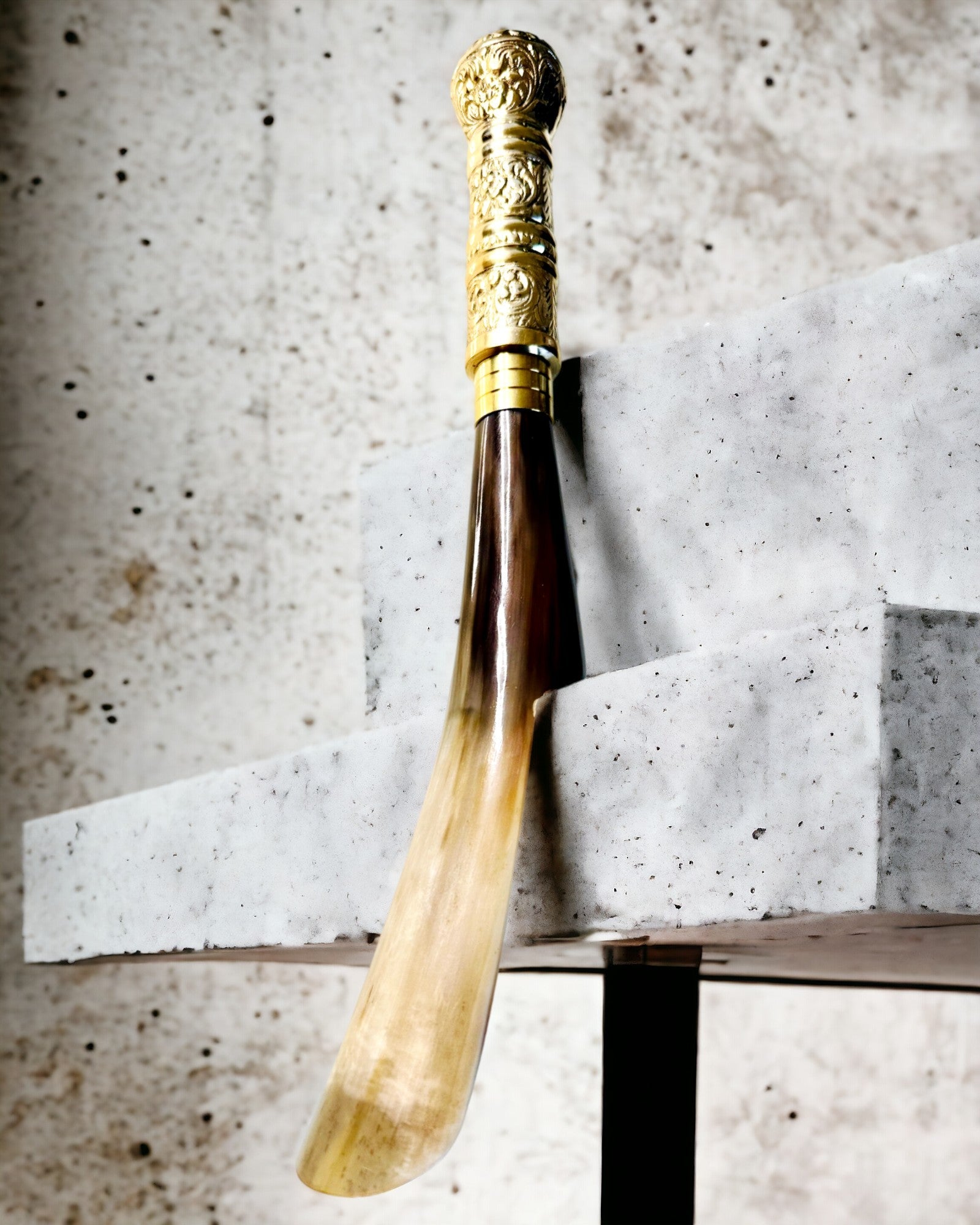 Premium Sko Horn "Elegancja Rajput" med Gravering Mulighed