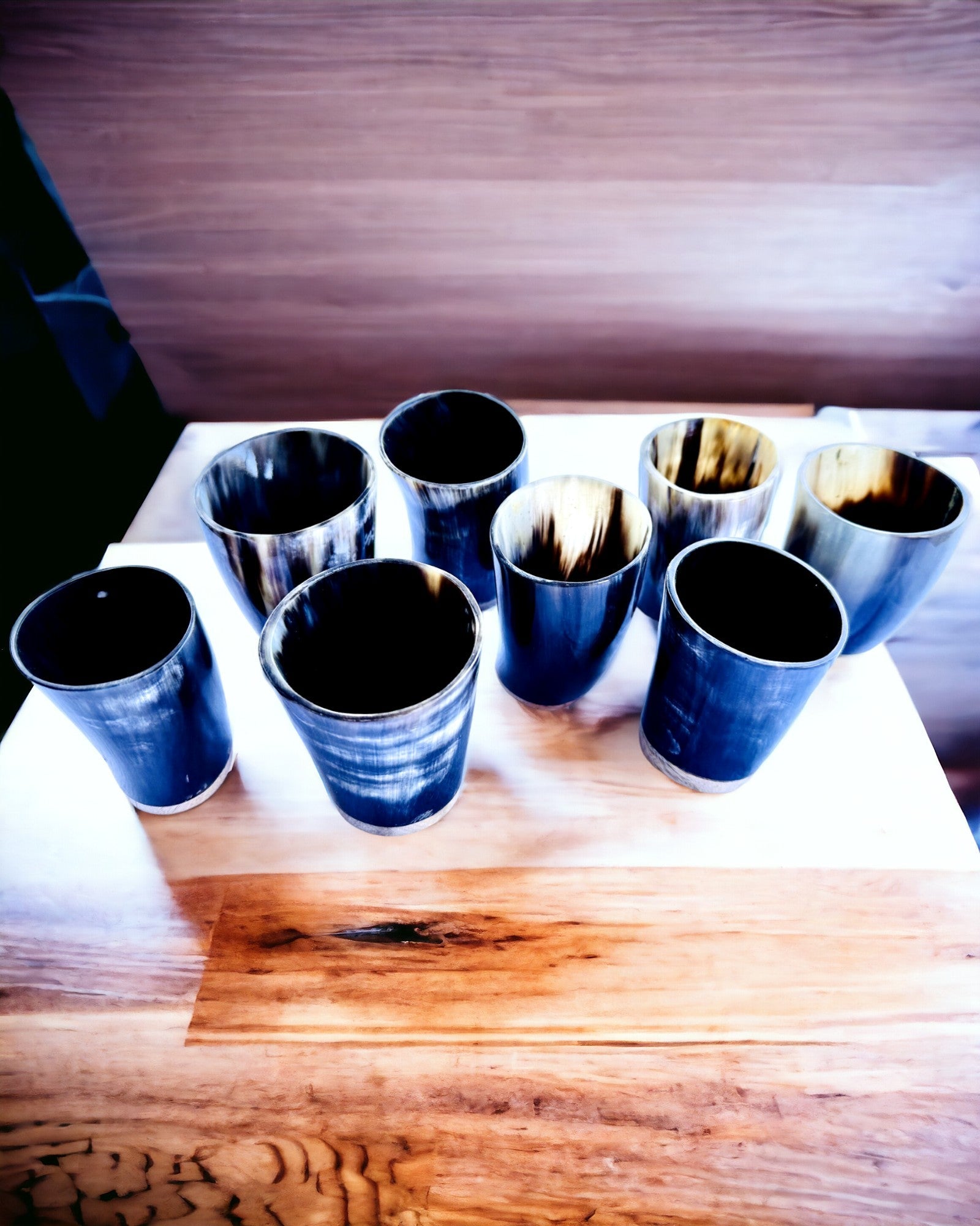 Håndlavet Lille Krus med Mulighed for Gravering, indisk Glas Krus, mulighed for personalisering som gave, gravering. Farve mørk