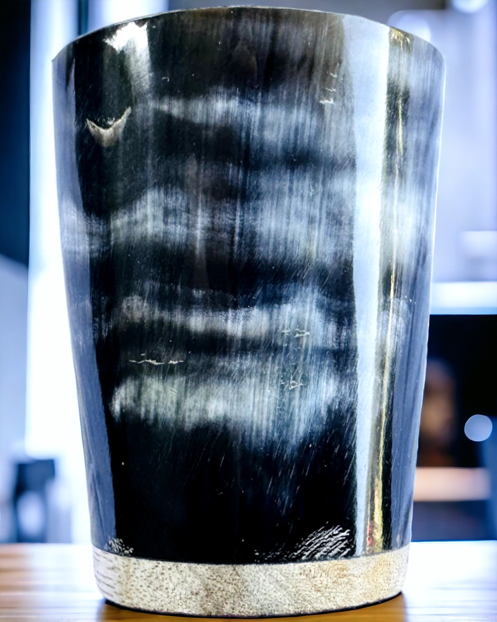 Håndlavet Lille Krus med Mulighed for Gravering, indisk Glas Krus, mulighed for personalisering som gave, gravering. Farve mørk