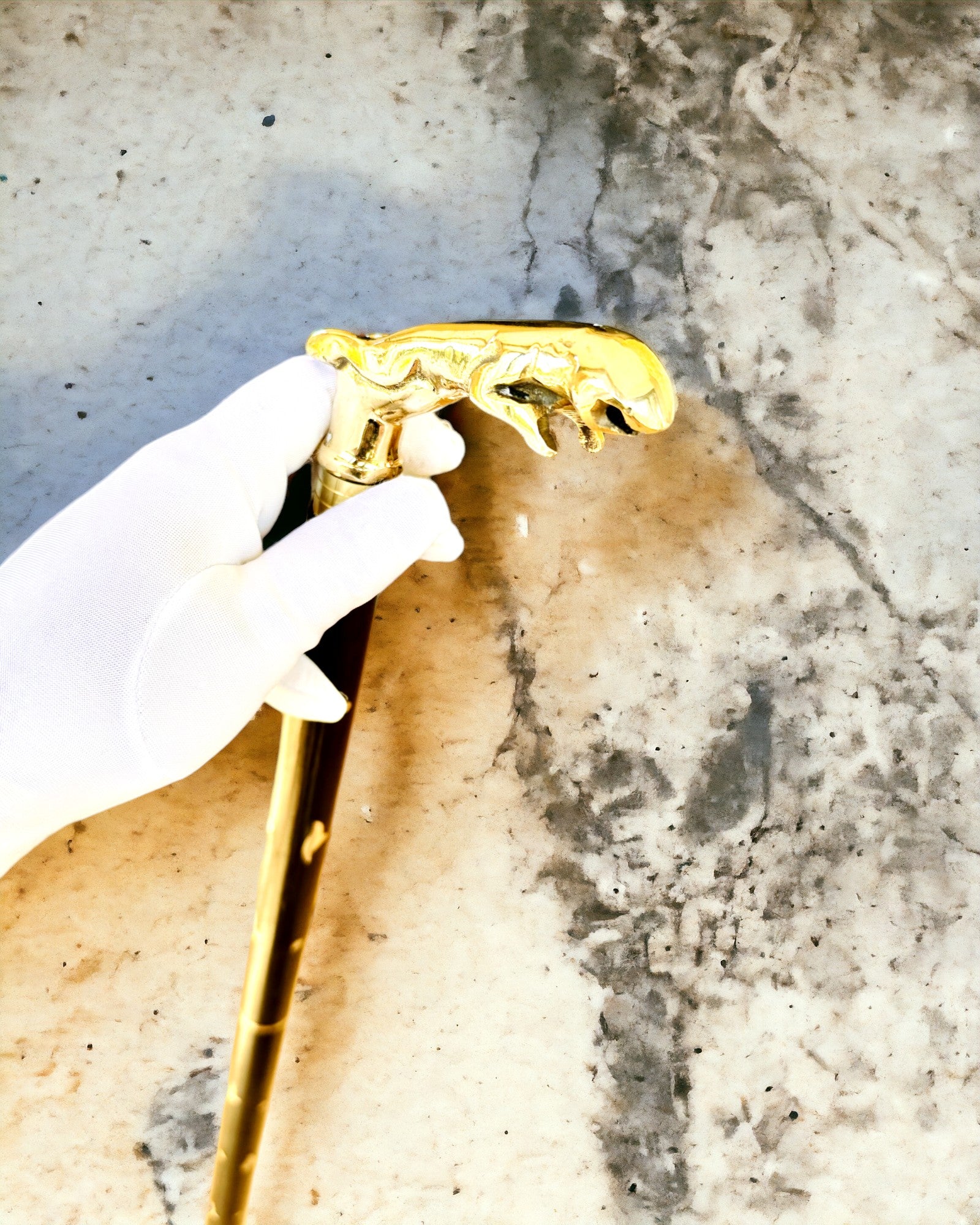 Spadserestok "Jaguar Elegance" af Mango Træ - mulighed for personlig gravering