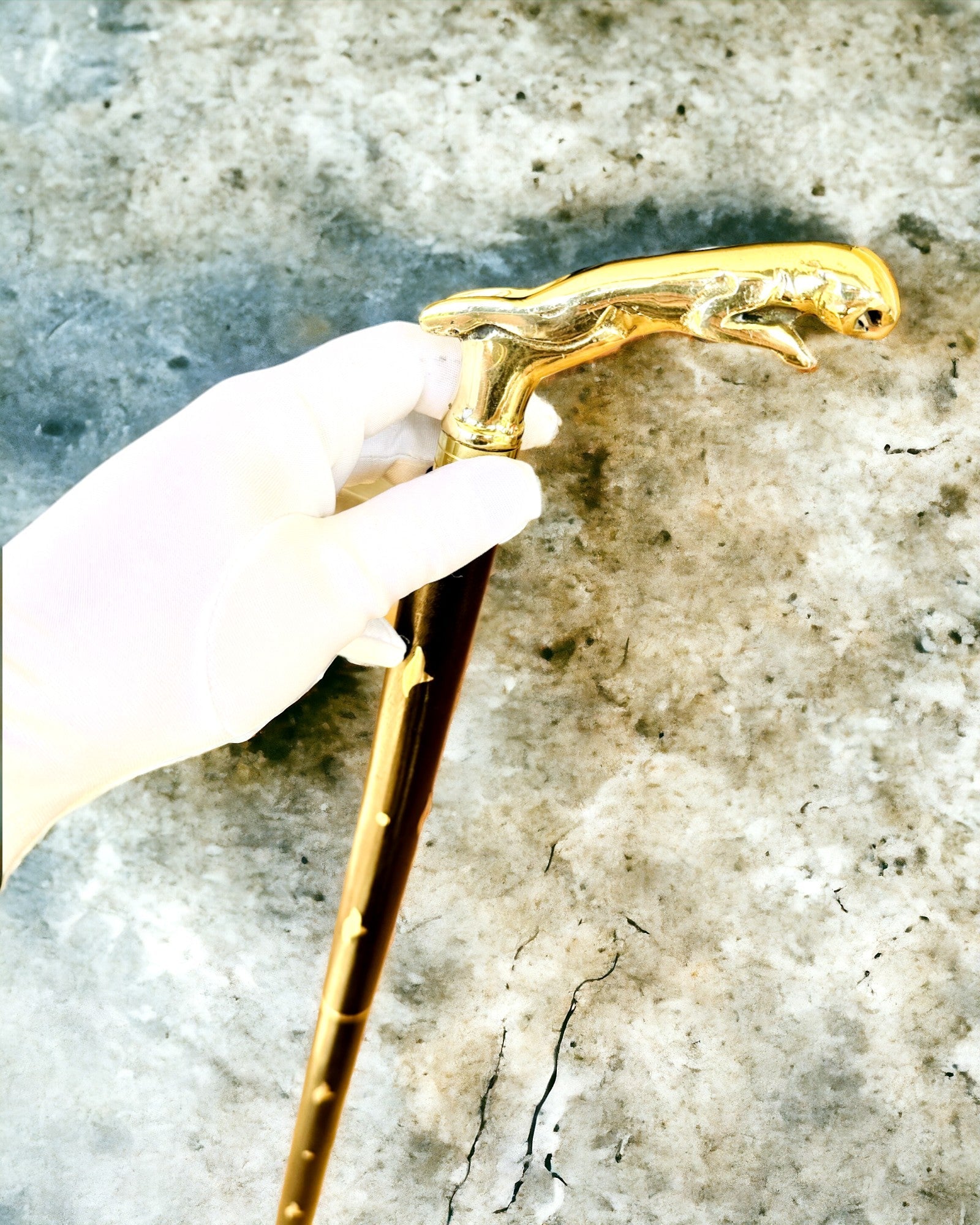 Spadserestok "Jaguar Elegance" af Mango Træ - mulighed for personlig gravering