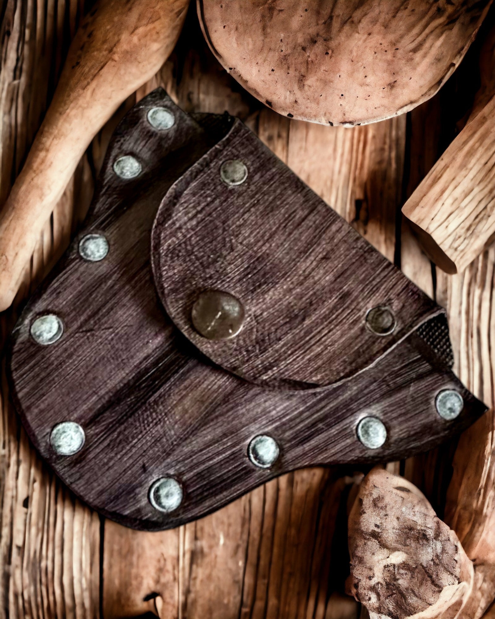 Skovgnomens Skjulte Pung - Håndlavet Lille Læderpung