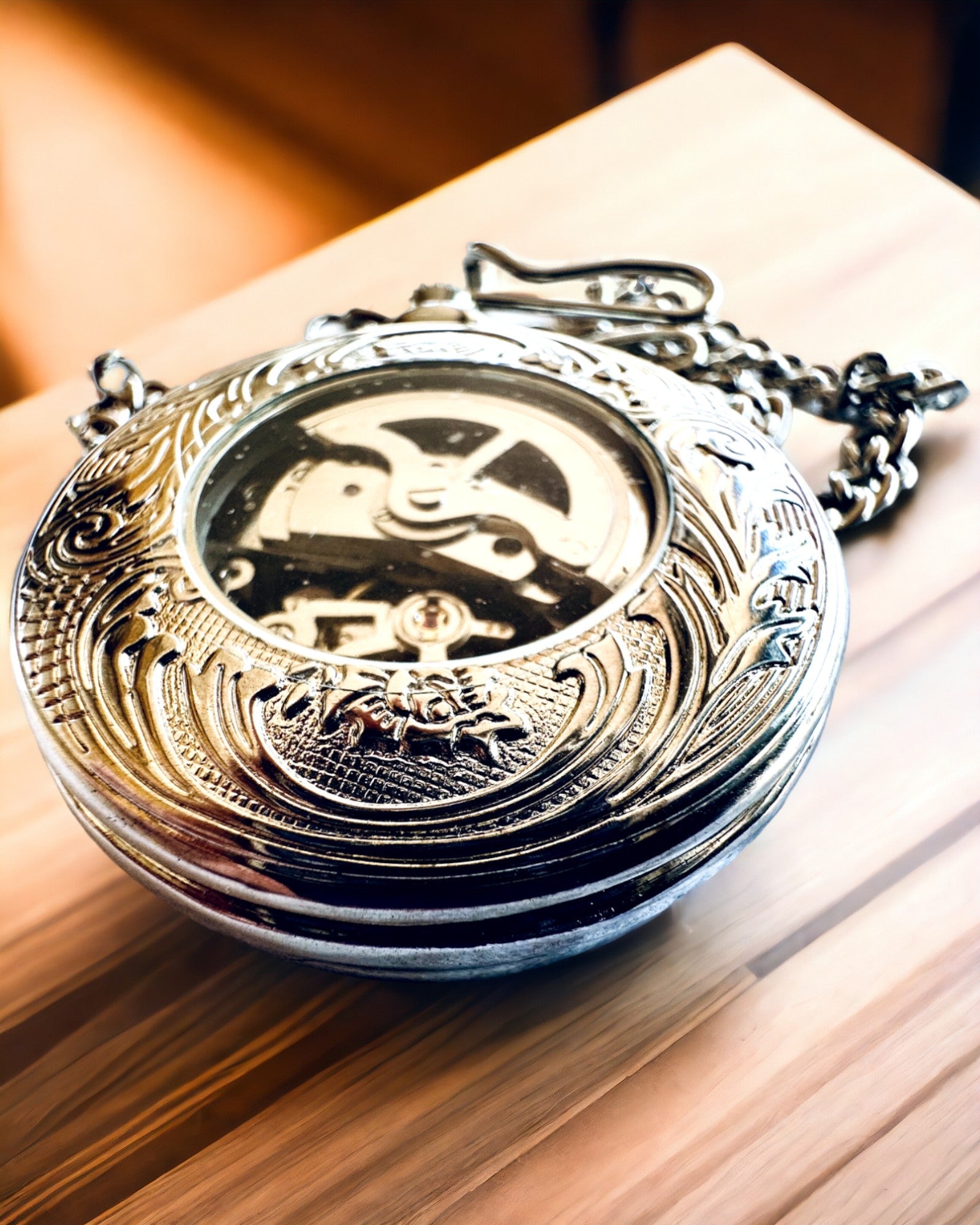 Sølv lommeur "Vintage Elegance" med mulighed for personlig gravering