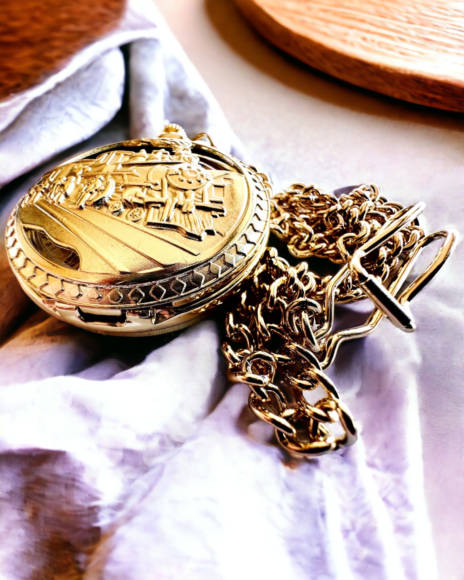 Lommeur "Imperial Tog", mulighed for personlig gravering, farve guld