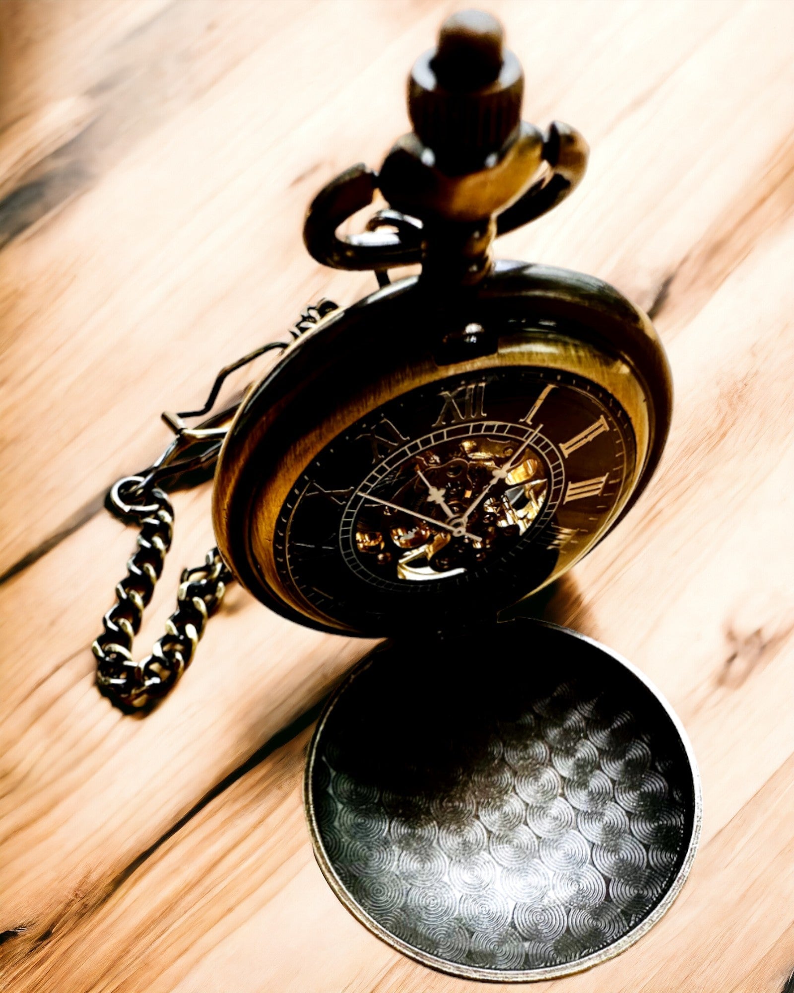 Klassisk lommeur "Vintage Elegance", farve guld, mulighed for personlig gravering