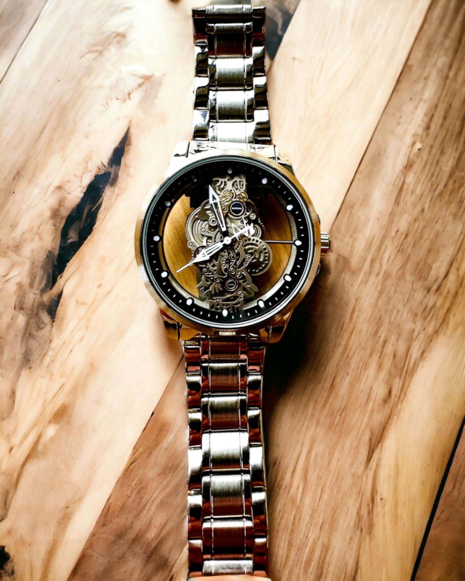 Elegant herreur KIMSDUN Prestige Transparent Mekanisme og Sportslig Elegance, mulighed for personlig gravering