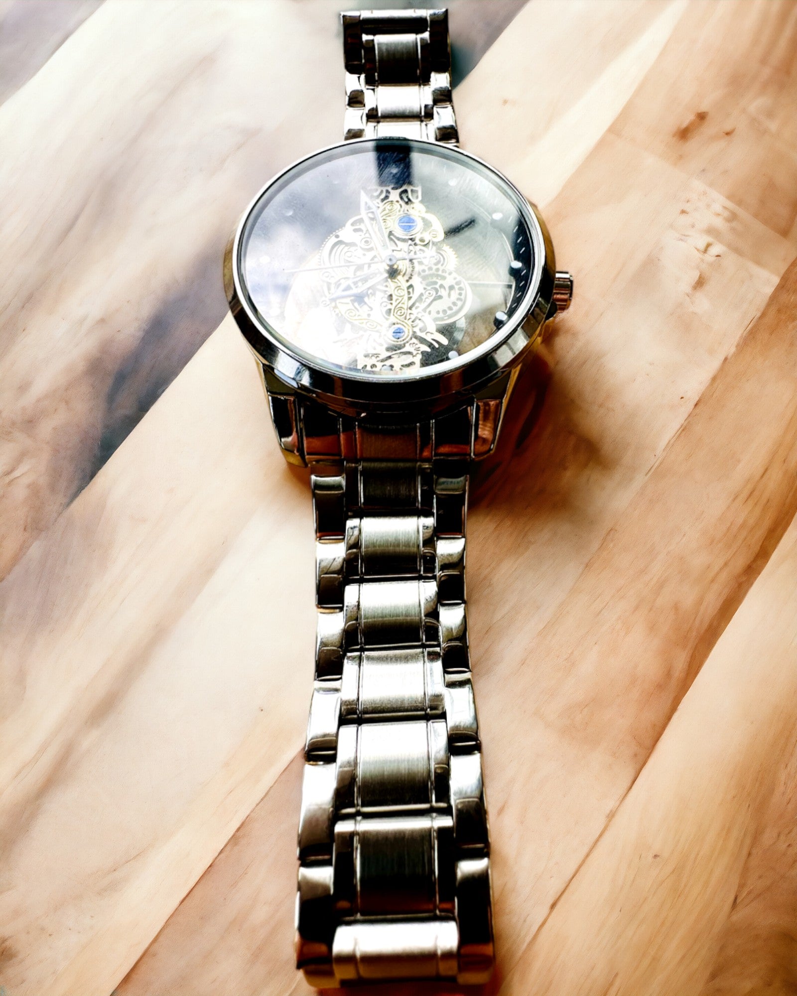 Elegant herreur KIMSDUN Prestige Transparent Mekanisme og Sportslig Elegance, mulighed for personlig gravering