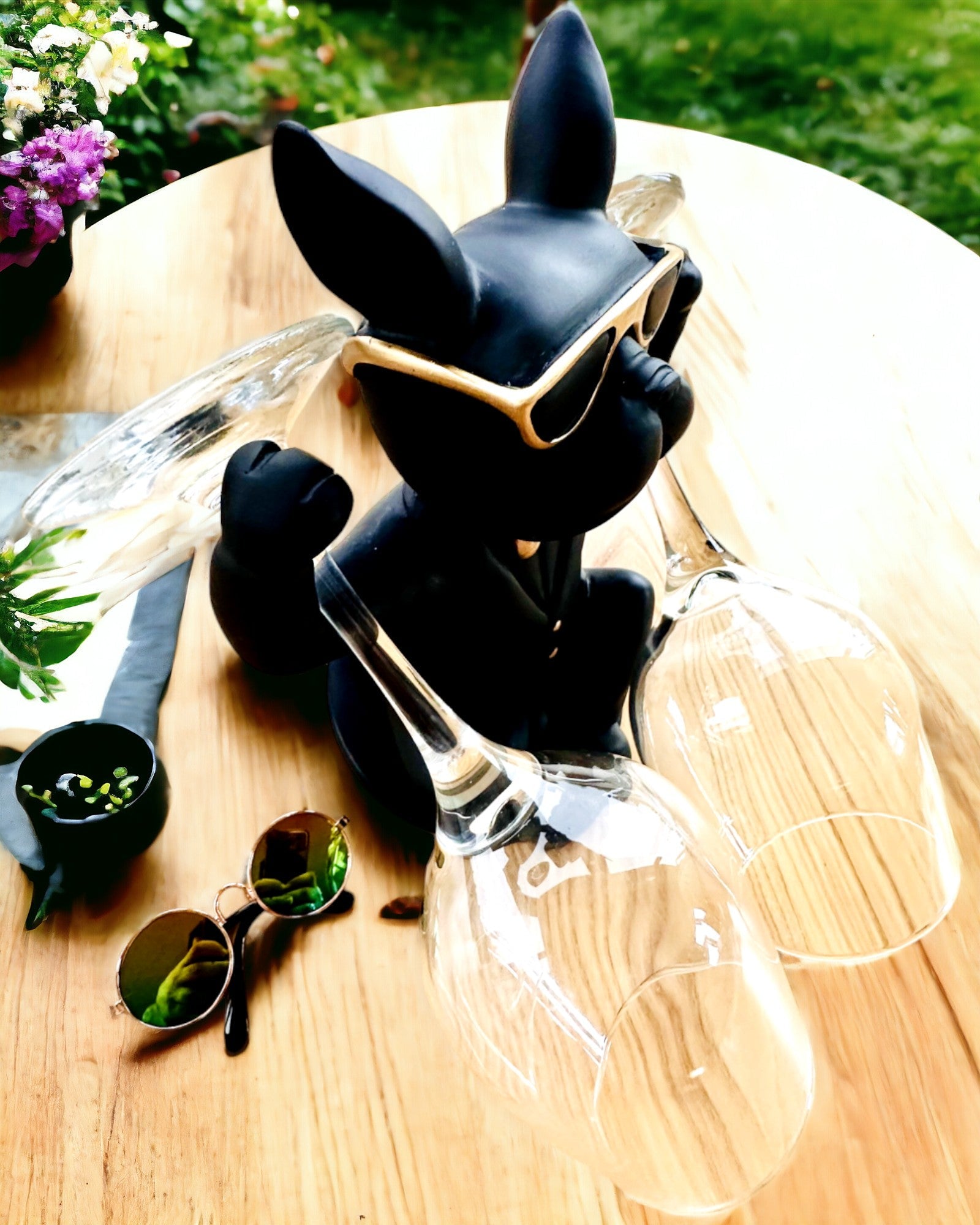 Figur Bulldog Elegance - Eksklusiv glas-holder, mulighed for personlig gravering