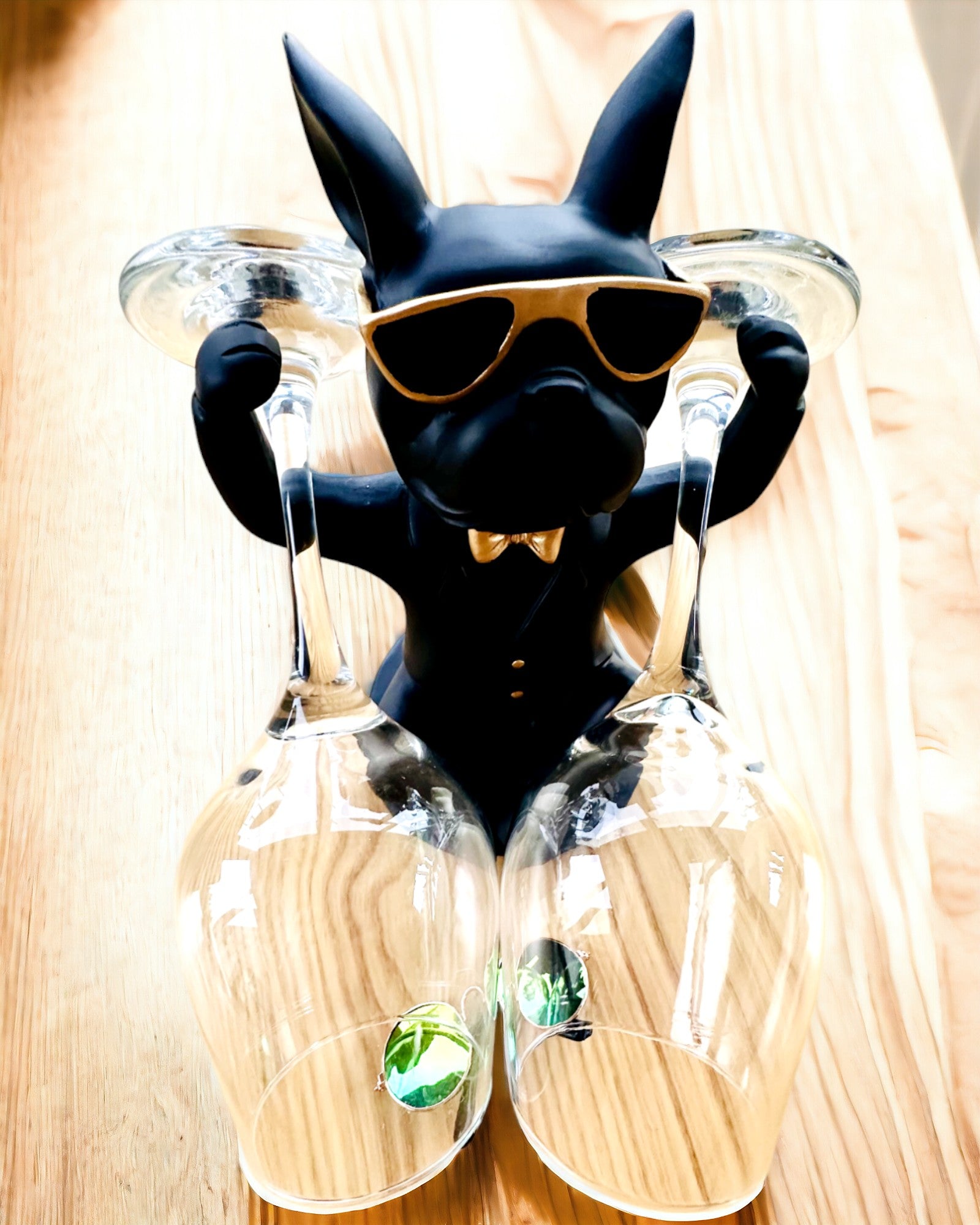 Figur Bulldog Elegance - Eksklusiv glas-holder, mulighed for personlig gravering