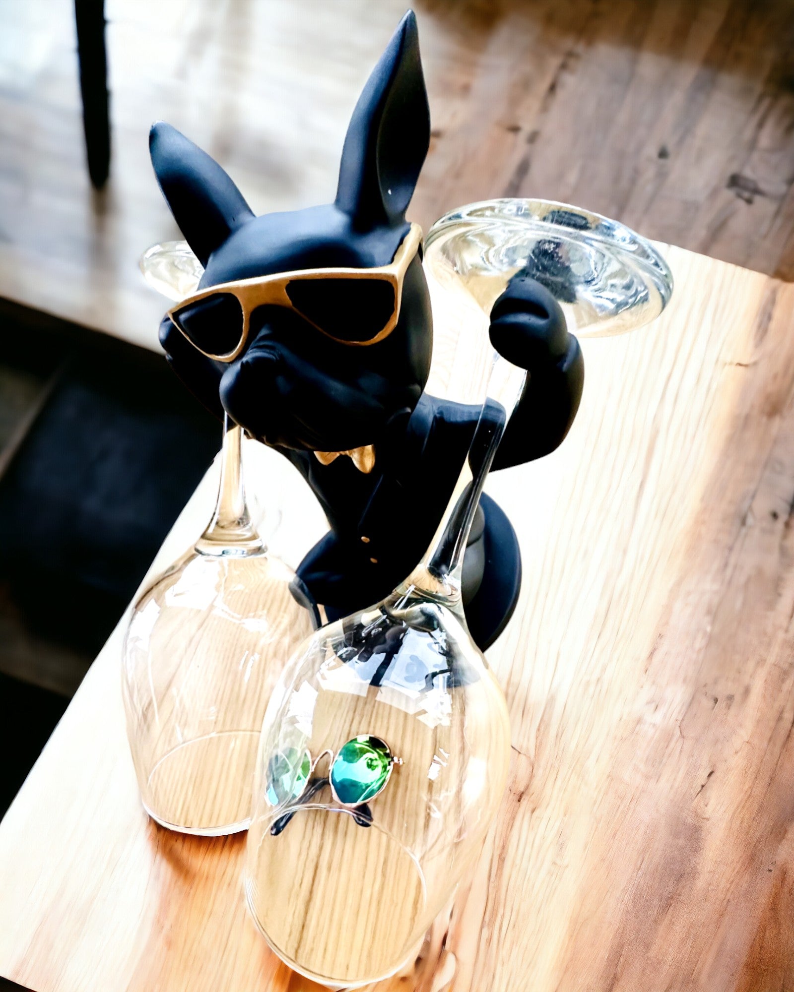 Figur Bulldog Elegance - Eksklusiv glas-holder, mulighed for personlig gravering