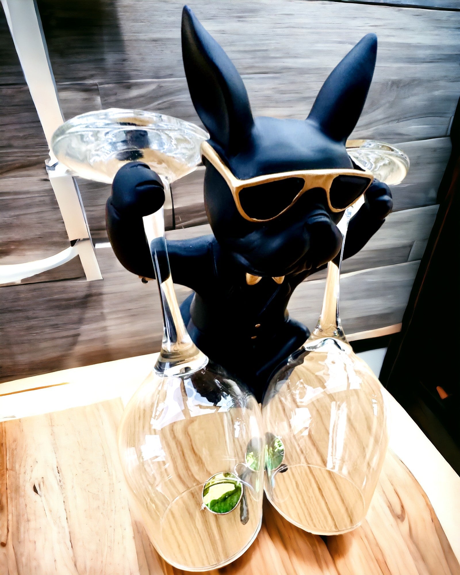 Figur Bulldog Elegance - Eksklusiv glas-holder, mulighed for personlig gravering