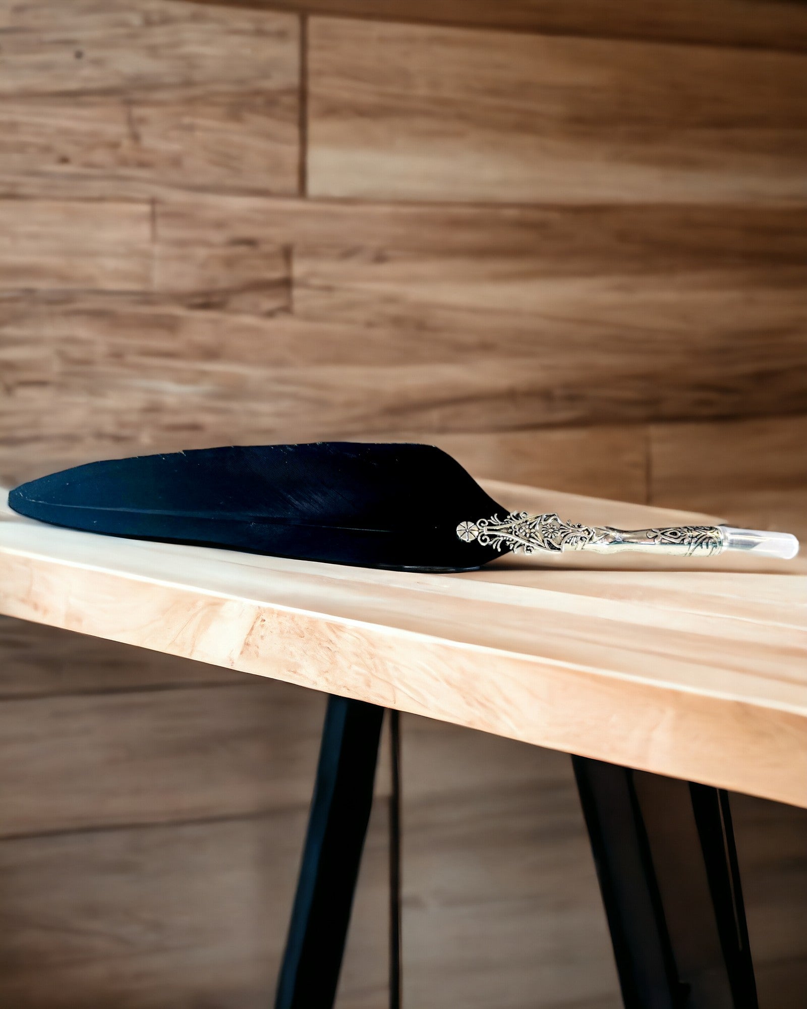 Vintage kalligrafipenne med naturlig gåsefjer – den ideelle gave til Mors Dag eller Lærerens Dag. Gravering