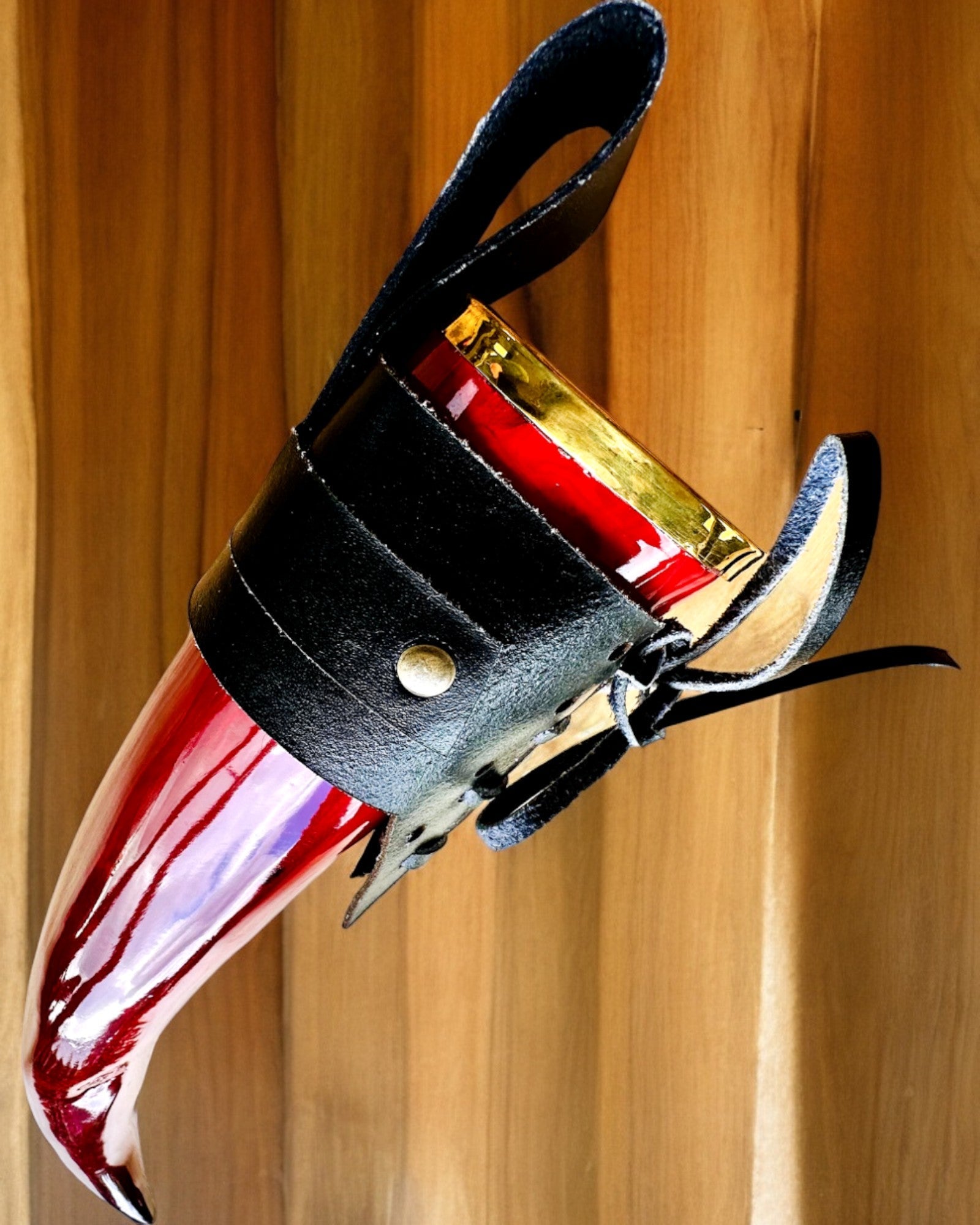 Krigers hornkrus - Rød - med mulighed for personlig gravering