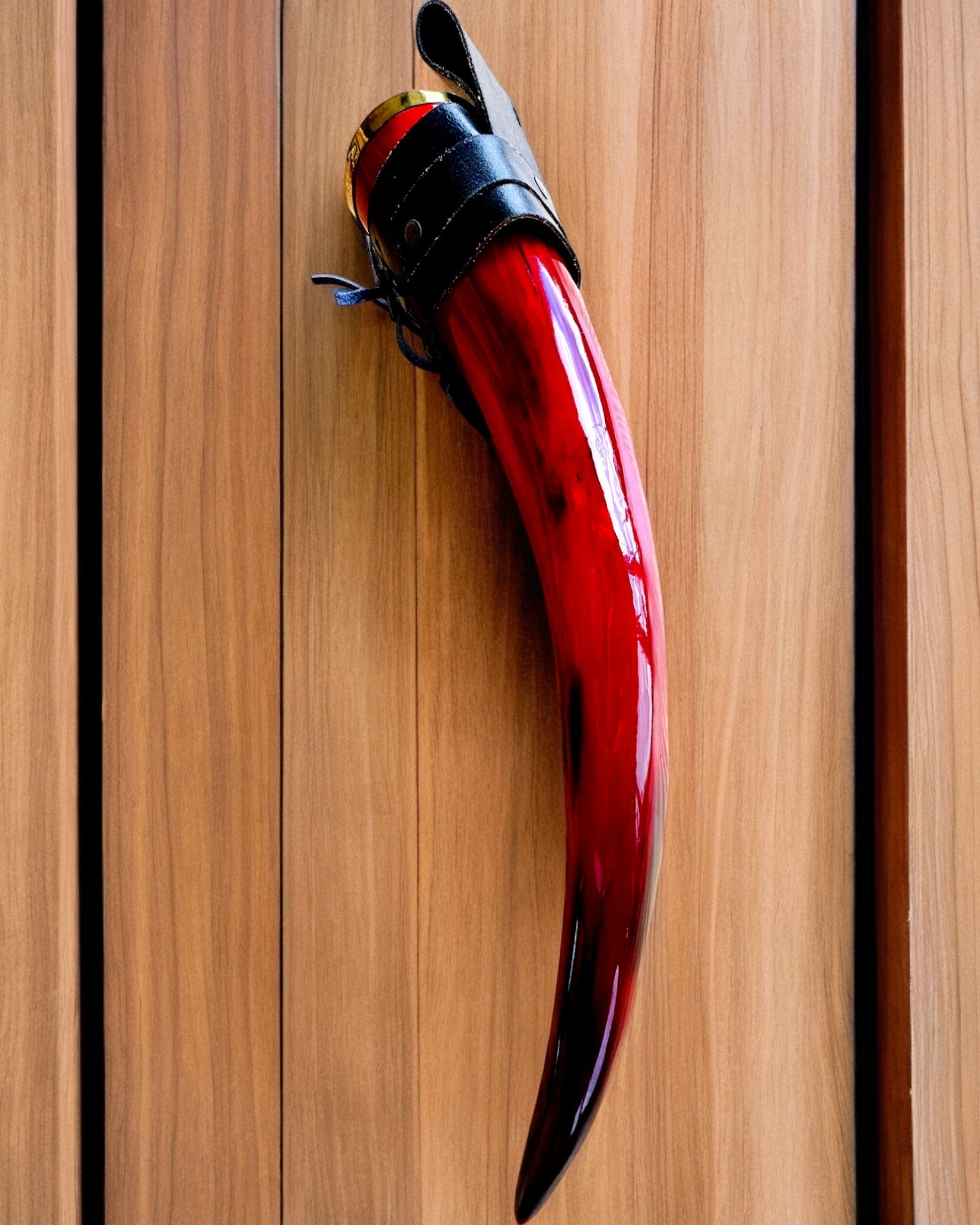 Krigers hornkrus - Rød - med mulighed for personlig gravering