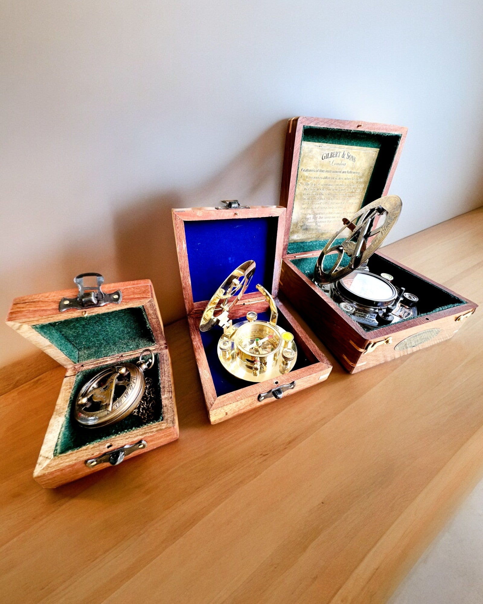 Stor Trækasse til Kompas "Gilbert & Sons" med Mulighed for Gravering