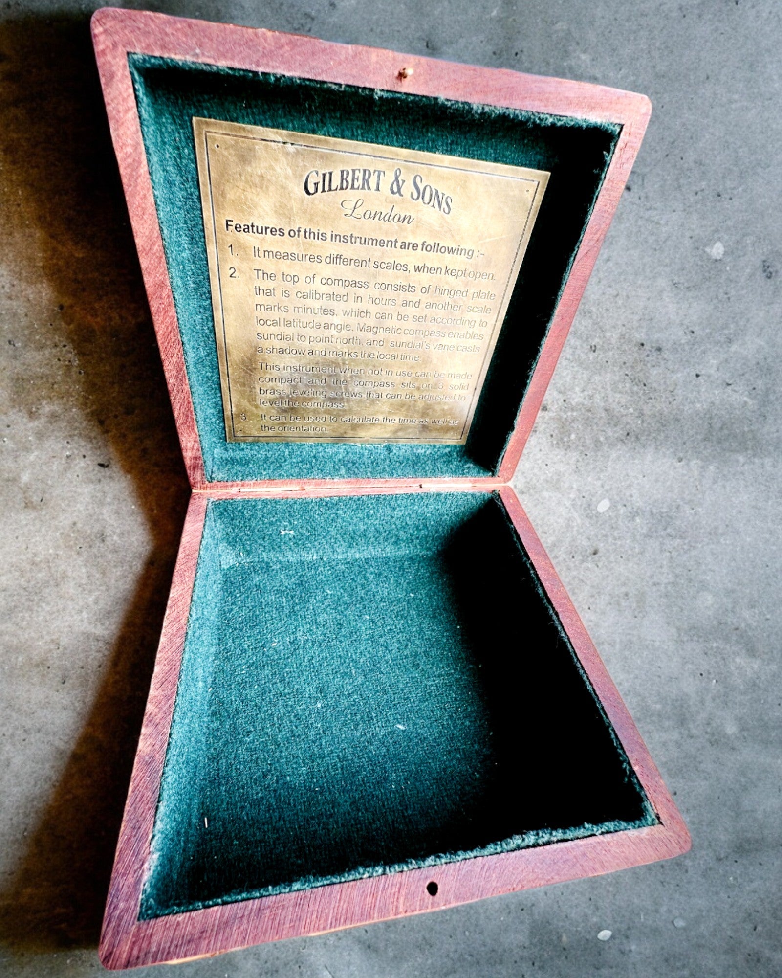 Stor Trækasse til Kompas "Gilbert & Sons" med Mulighed for Gravering