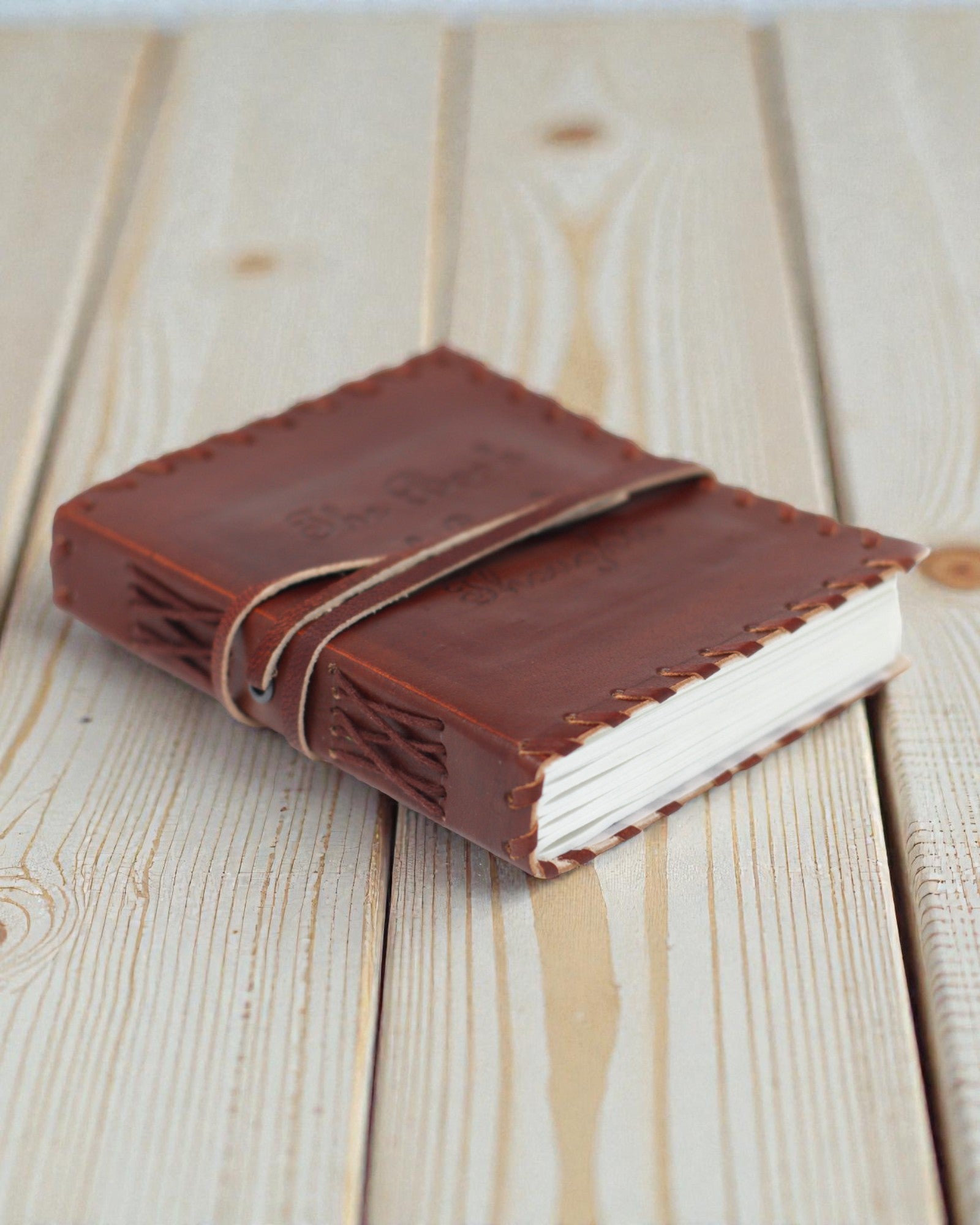 Liber Mentis – Lædernotesbog, tankebog med omviklingsrem