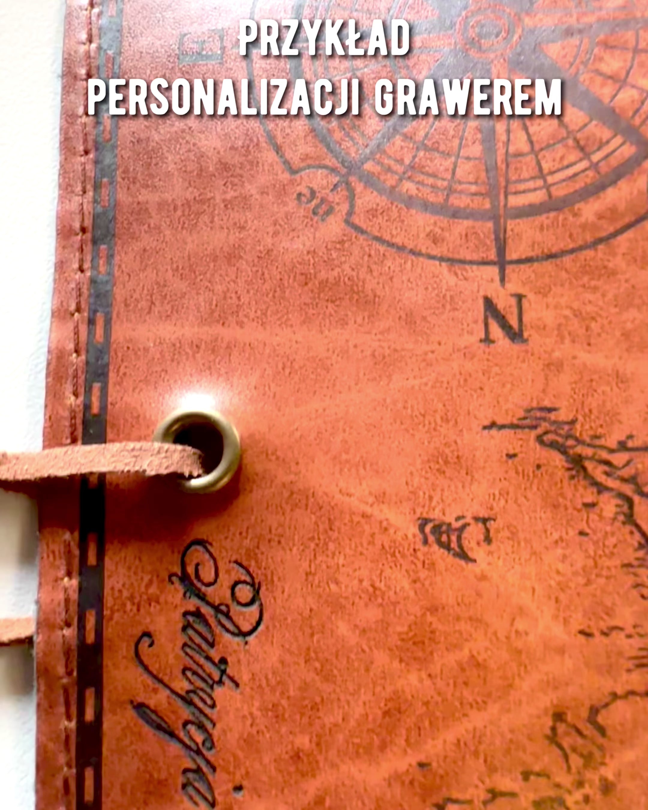 Retro mørkebrun læderpenalhus med skattekortmotiv - Elegant taske til opbevaring af skriftlige skatte