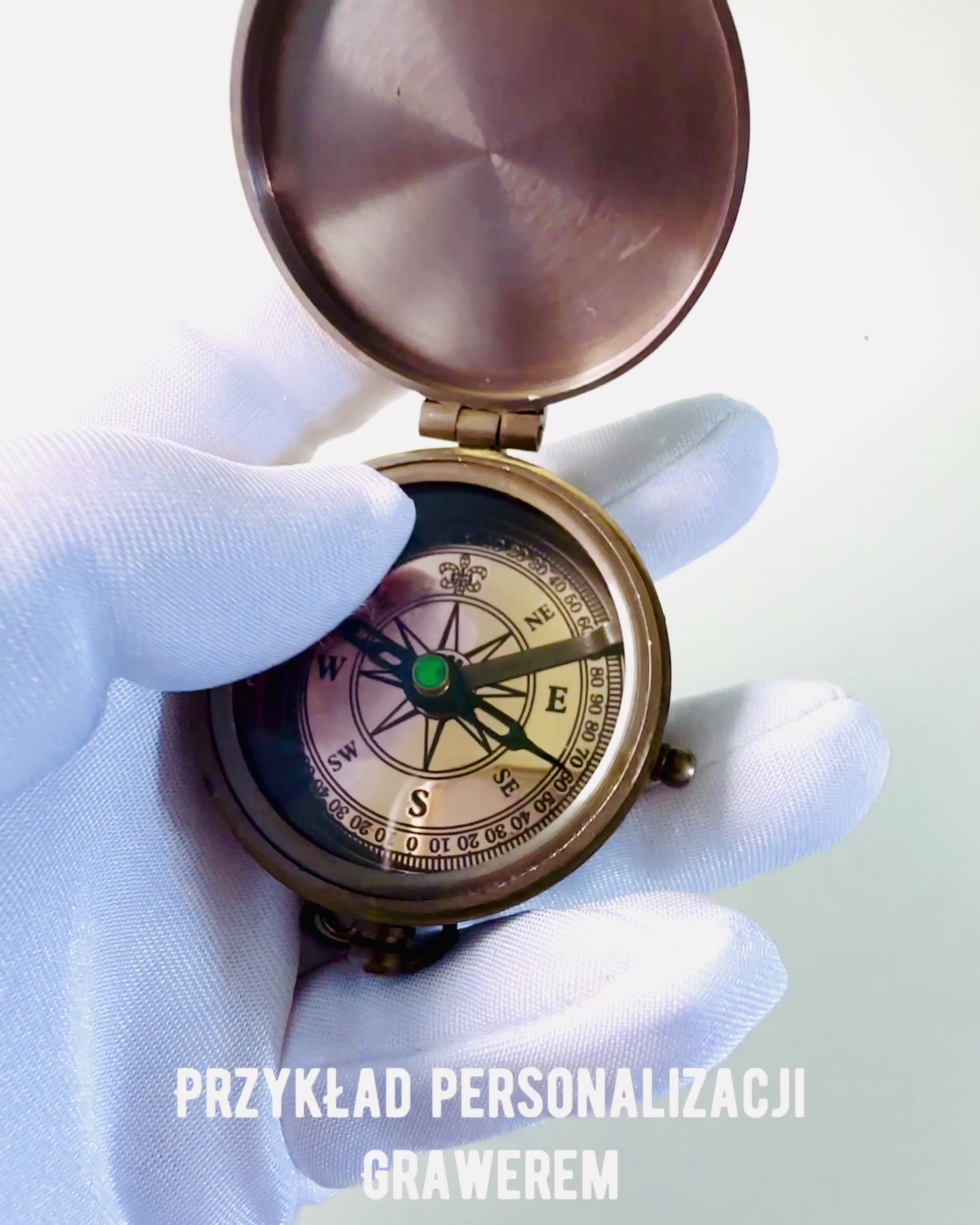 Kompas Indyjski Odysseus – Retro Explorer Perle - mulighed for gravering