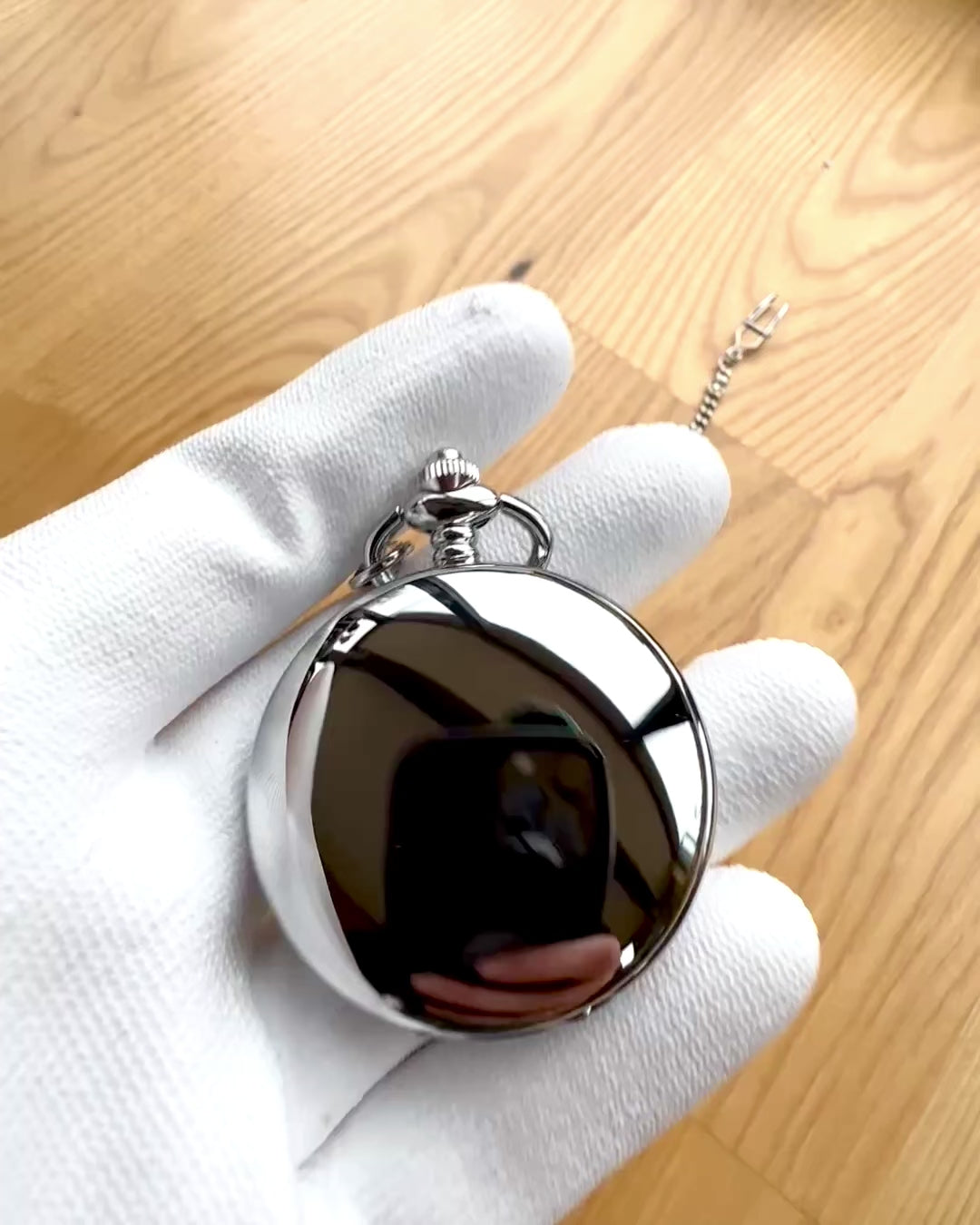 Klassisk Mekanisk Lommeur med Dobbelt Låg, Manuel, Sølvfarvet