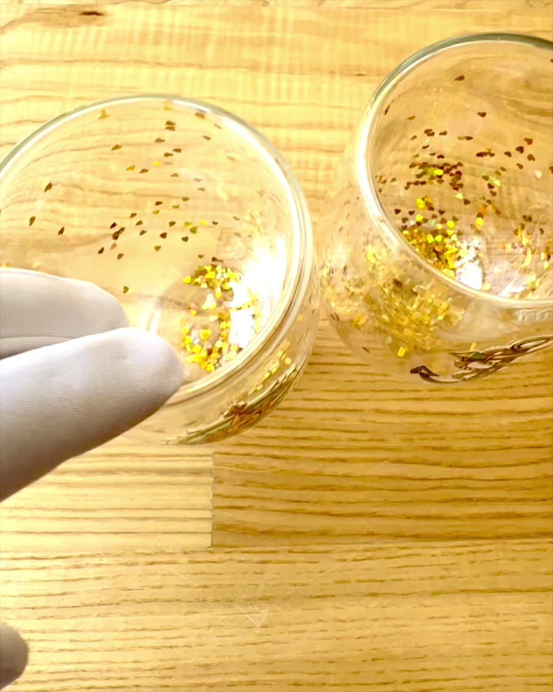 Dobbeltvæggede "Nautical Dreams" glas med guldfnug - sæt med 2 stk., 300 ml kapacitet, mulighed for personlig gravering