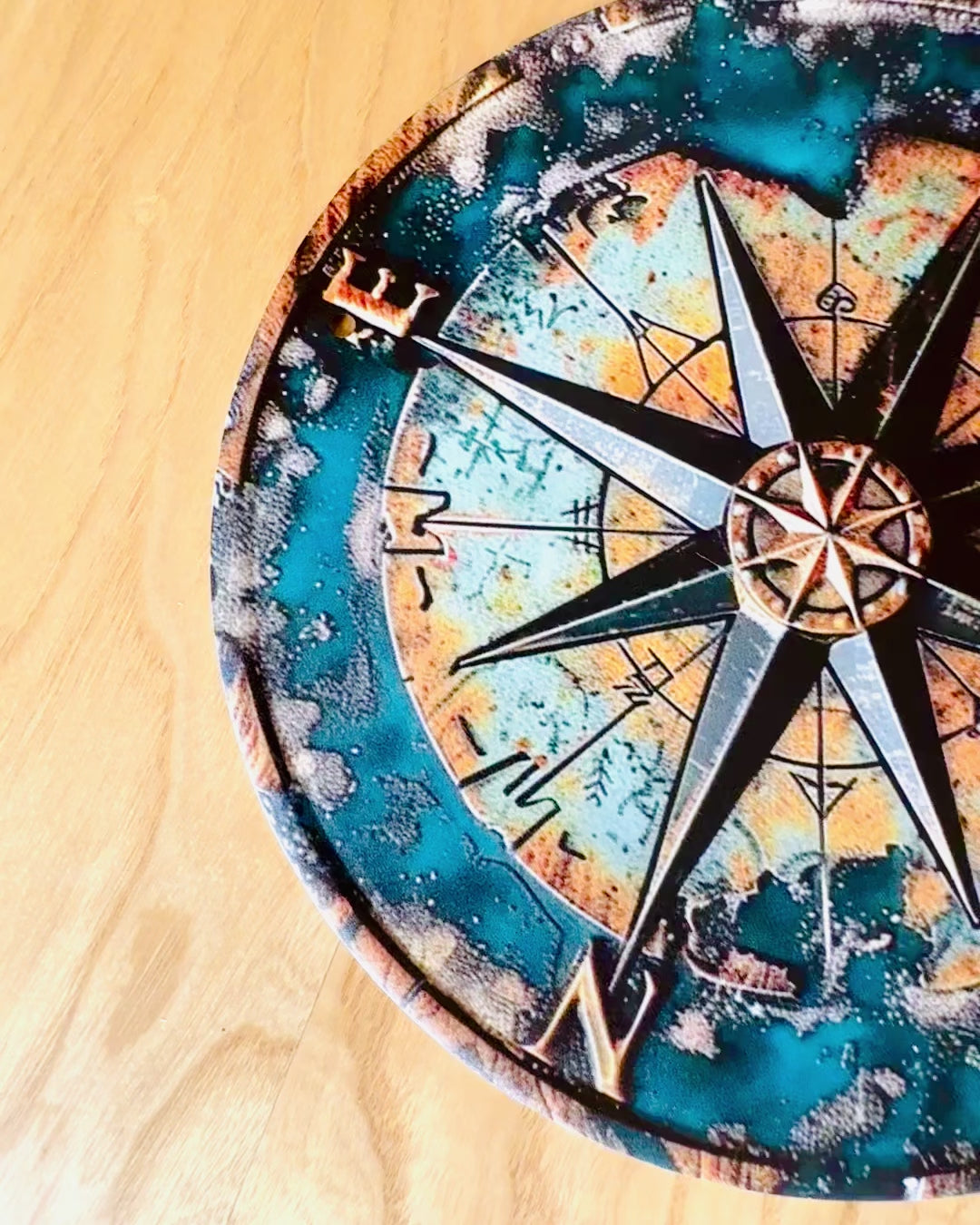 Kompas til søs, dekorativ vedhæng, vedhæng, mulighed for tilpasning med gravering