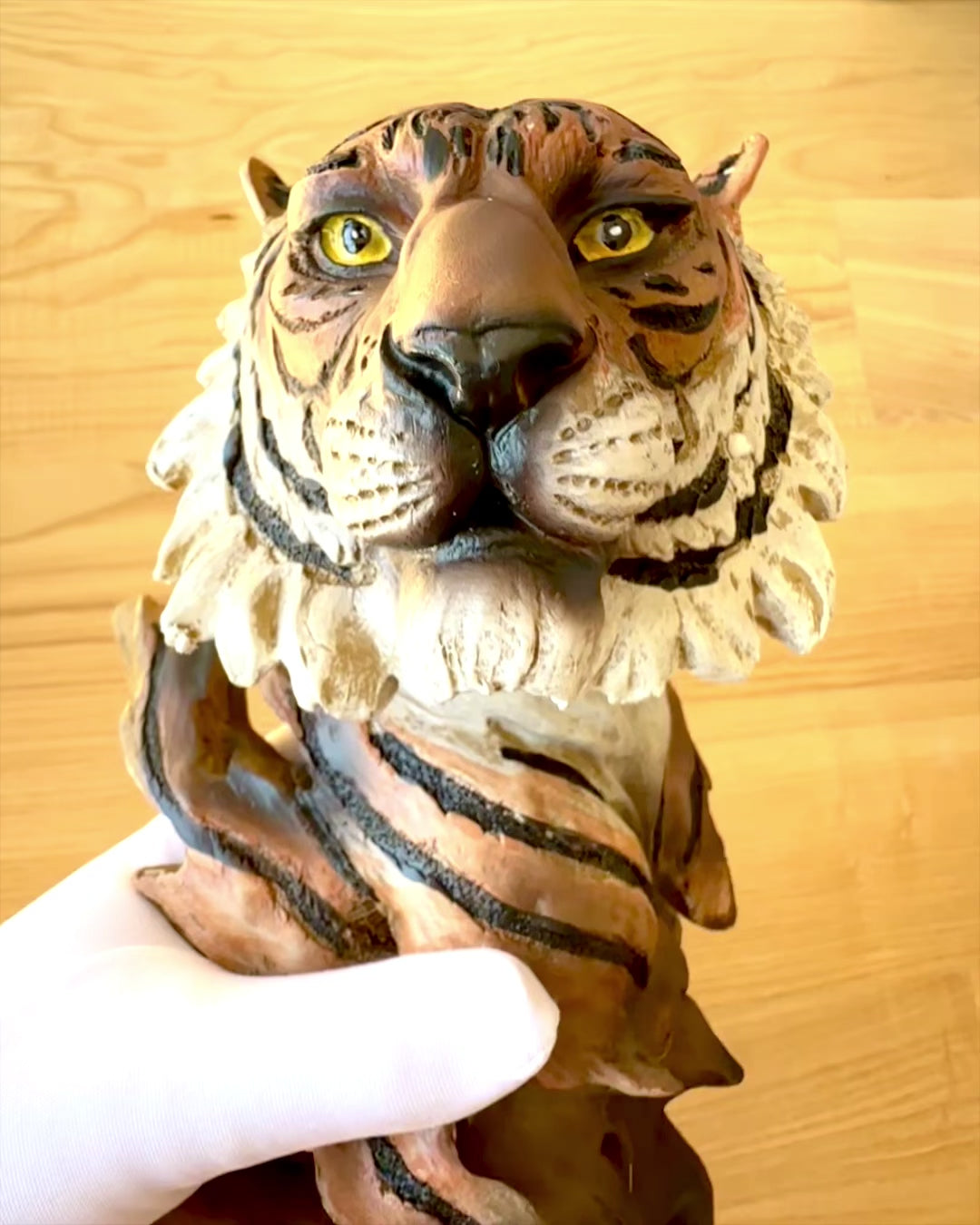 Statuette "Tiger Jungle King" med Gravering Mulighed, figur 29 cm høj, dekoration som gave