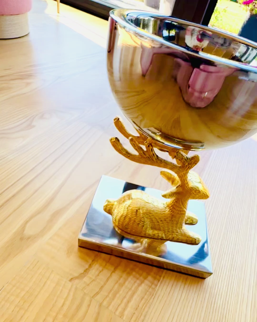 Dekorativ skål Hjorte Trofæ – Håndværk fra Indien, personalisering med gravering