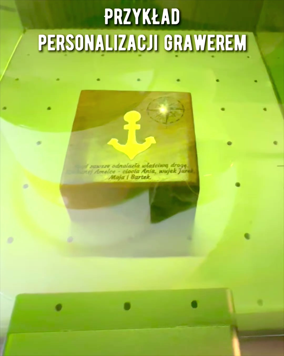 Trækasse til kompakt kompas "Maritime" - mulighed for personlig gravering