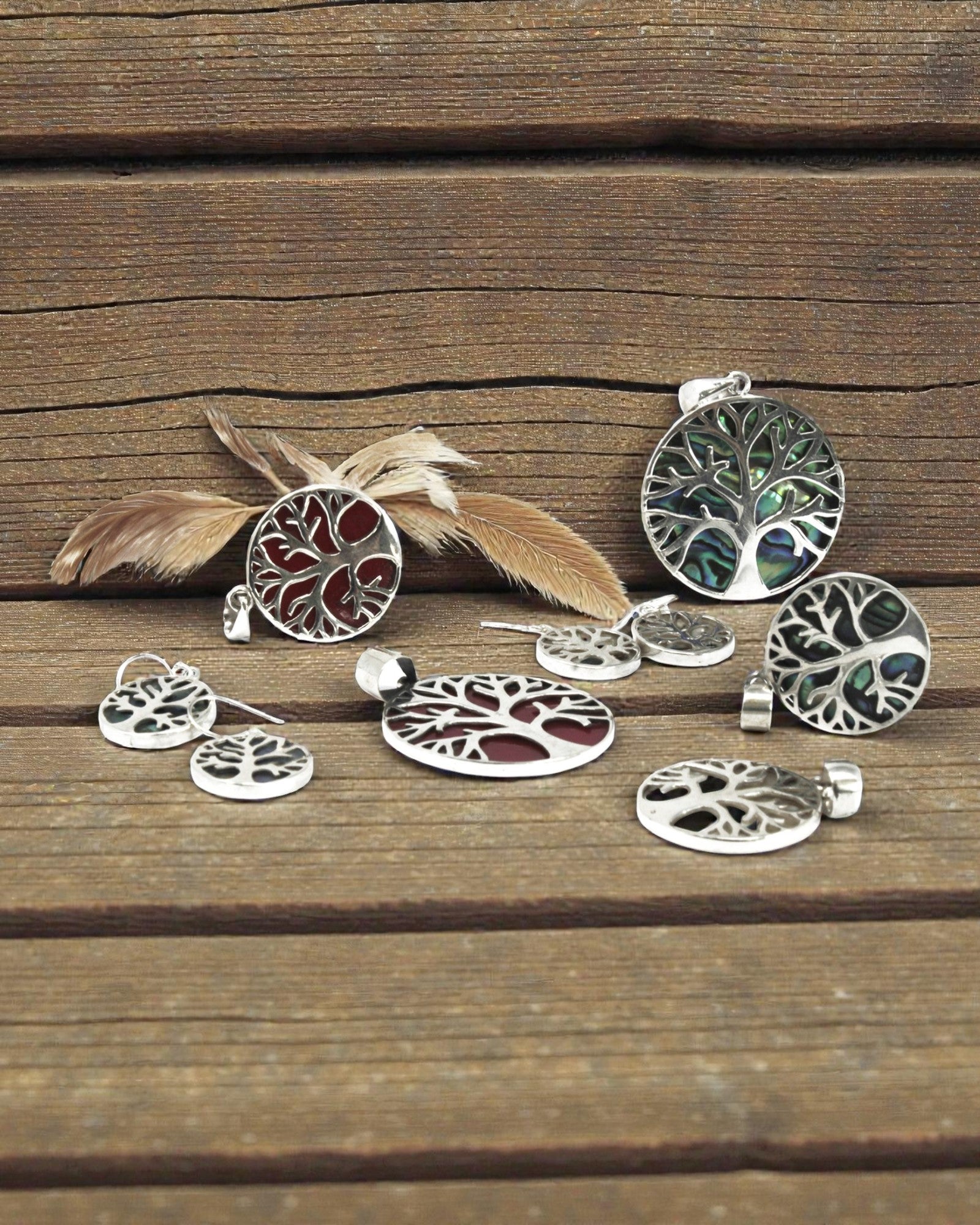 Sølvvedhæng Livets Træ 30 mm – Coral Spirit