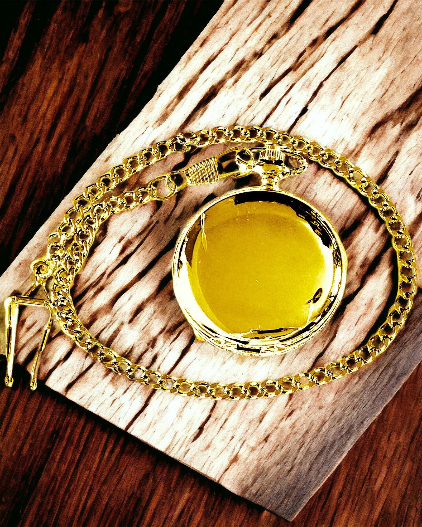 Klassisk Mekanisk Lommeur med Dobbelt Låg, Manuel, Guld Farve, med Gravering